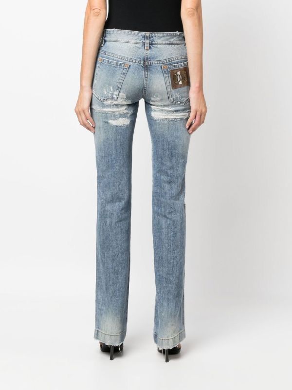 Dolce & Gabbana Dolce & Gabbana 2000s distressed straight leg jeans Size 26" / US 2 / IT 38 - 2 Thumbnail