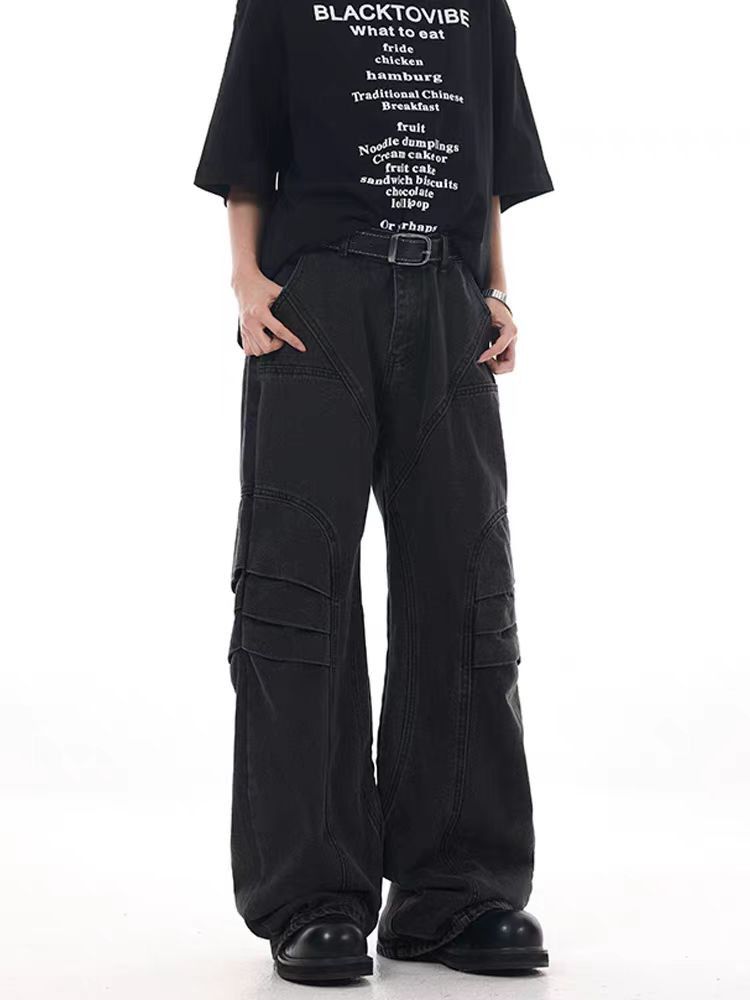 Japanese Brand × Jean Street wash baggy straight leg casual jeans Size US 28 / EU 44 - 3 Thumbnail