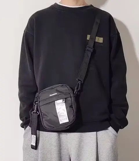 image of Fashion Y2K Small Sling Bag Pouch Bag in Black, Men's