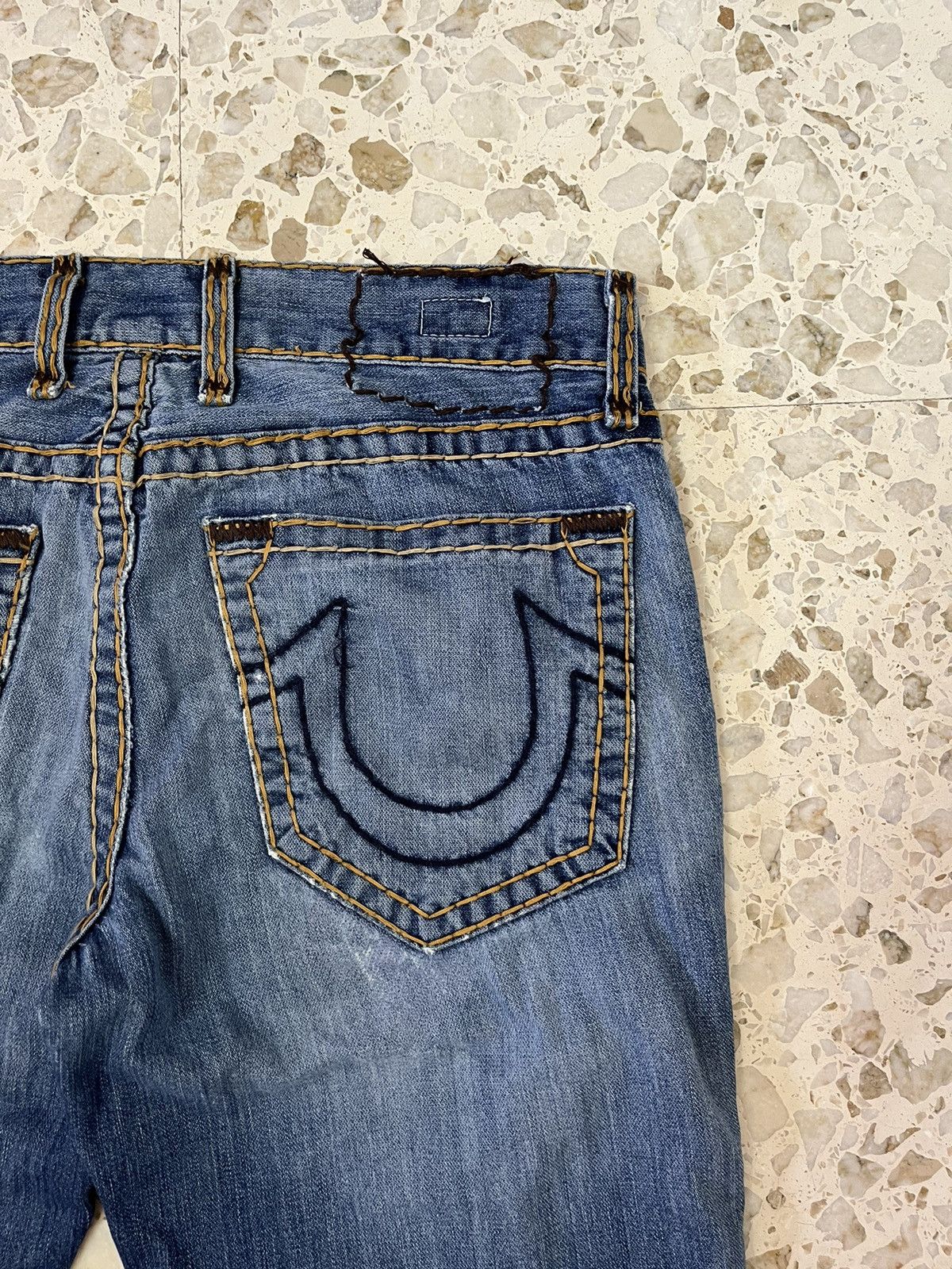 True Religion True Religion Vintage Y2k Blue Mustard Denim Jeans Pant Rare Size US 34 / EU 50 - 3 Thumbnail