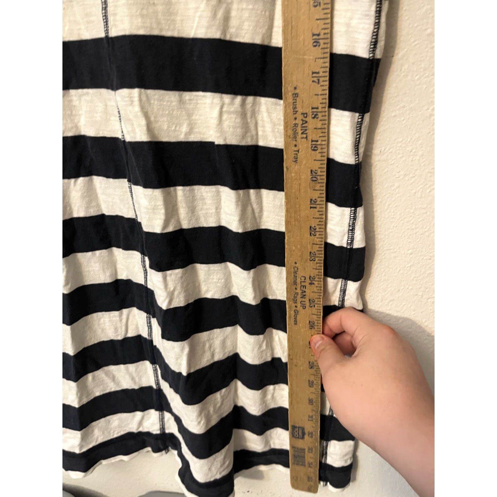 Banana Republic Banana Republic L T-Shirt Dress Shirt Dress Navy Multicolor Nautical Knit Cotton Cap Sleeve Knee Length Women L Size L / US 10 / IT 46 - 4 Thumbnail
