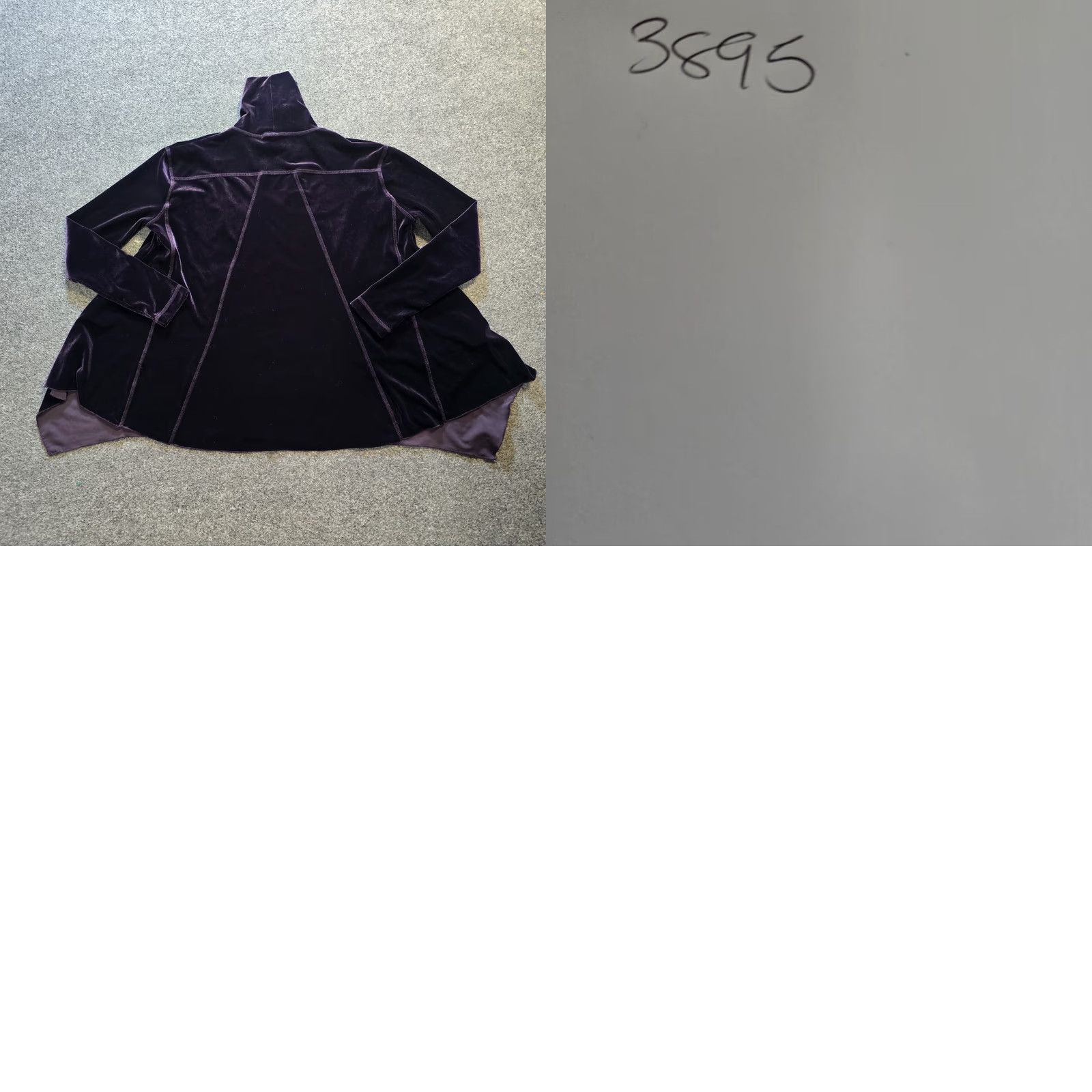 Velour Snoskins Top Womens Size Medium Purple Velour Artsy Abstract Stretchy Casual Shirt Size M / US 6-8 / IT 42-44 - 8 Thumbnail