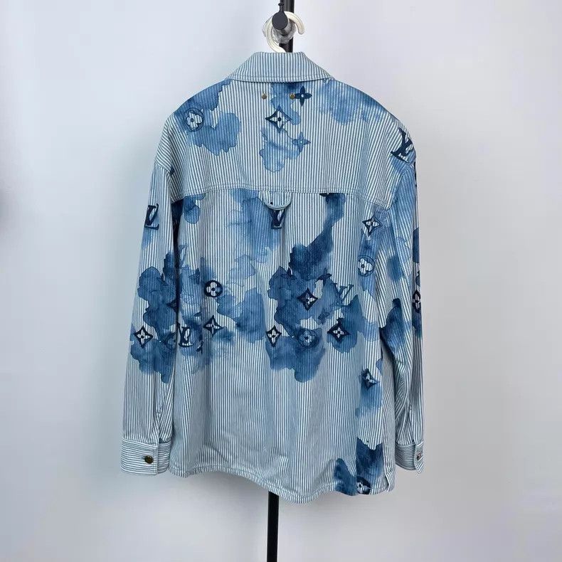 Louis Vuitton Louis Vuitton Blue ink stripe smudged logo shirt Size US L / EU 52-54 / 3 - 2 Thumbnail
