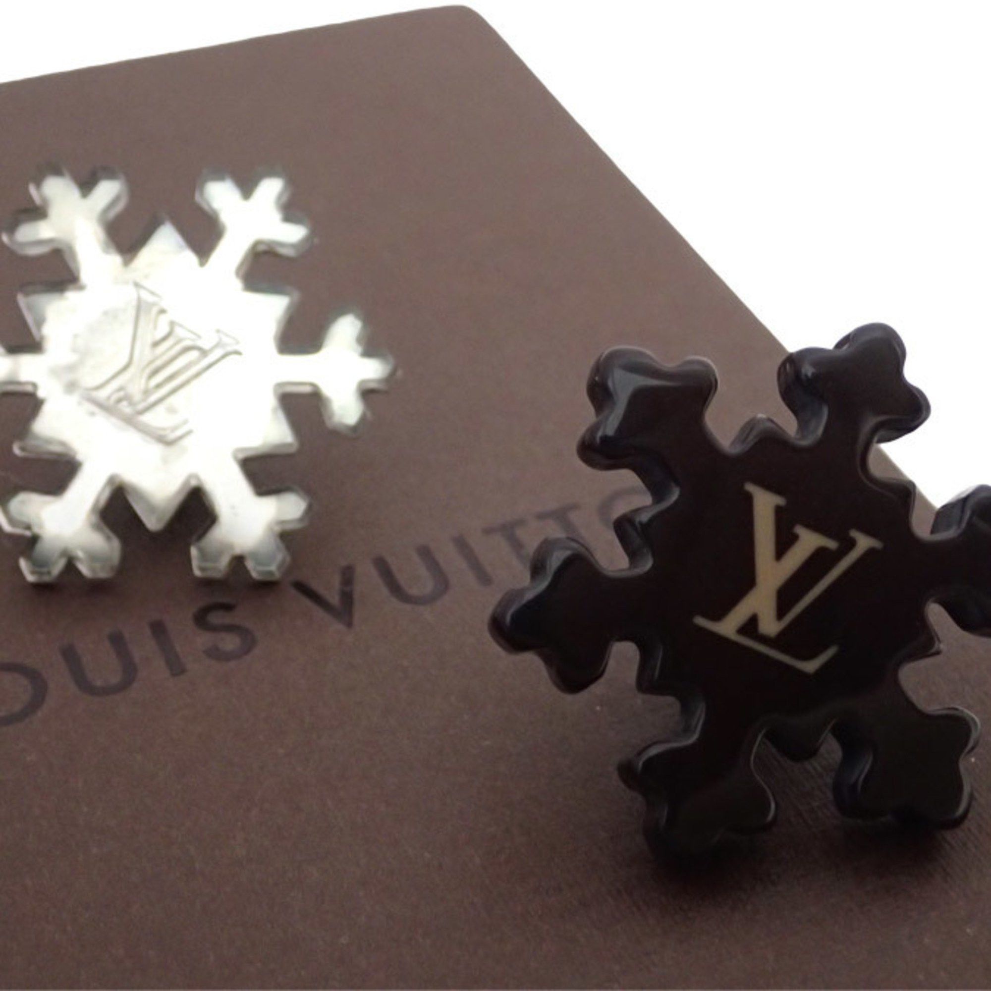 Louis Vuitton Brooch Pin Cream Silver Brown Badge Made in Italy