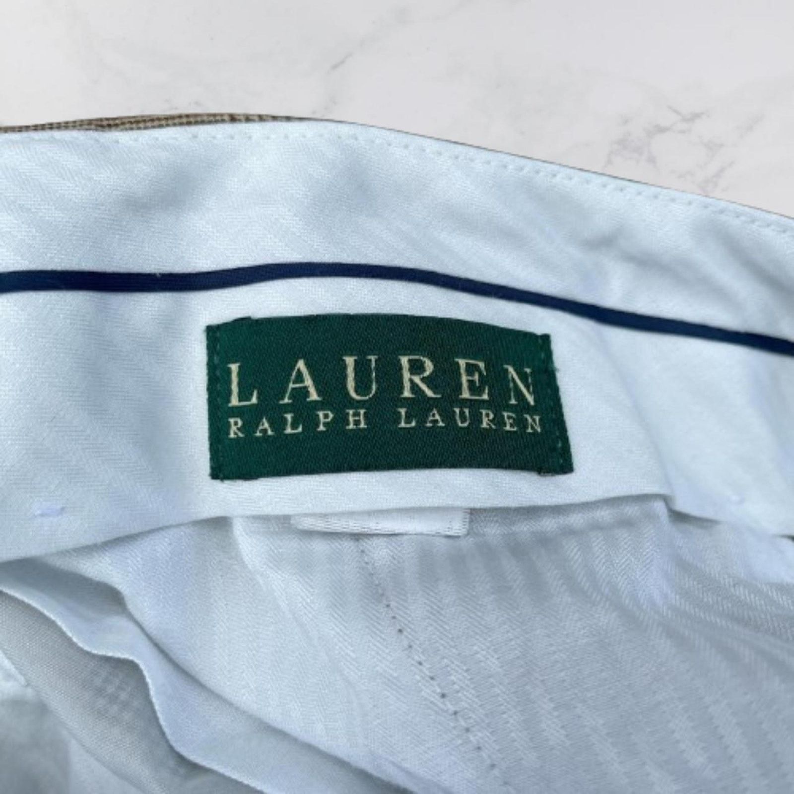 Polo Ralph Lauren VTG beige checkered trouser dress pants by Polo Ralph Lauren Size US 34 / EU 50 - 4 Thumbnail