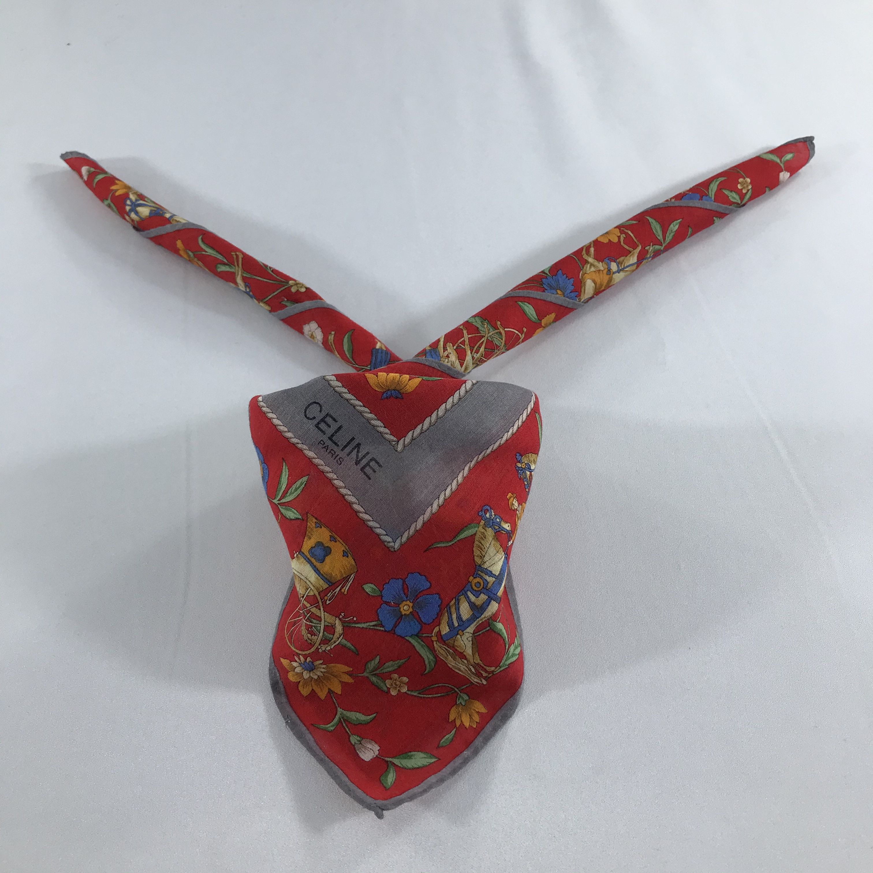 Celine Celine Floral Handkerchief Neckerchief Bandana H758 Size ONE SIZE - 1 Thumbnail