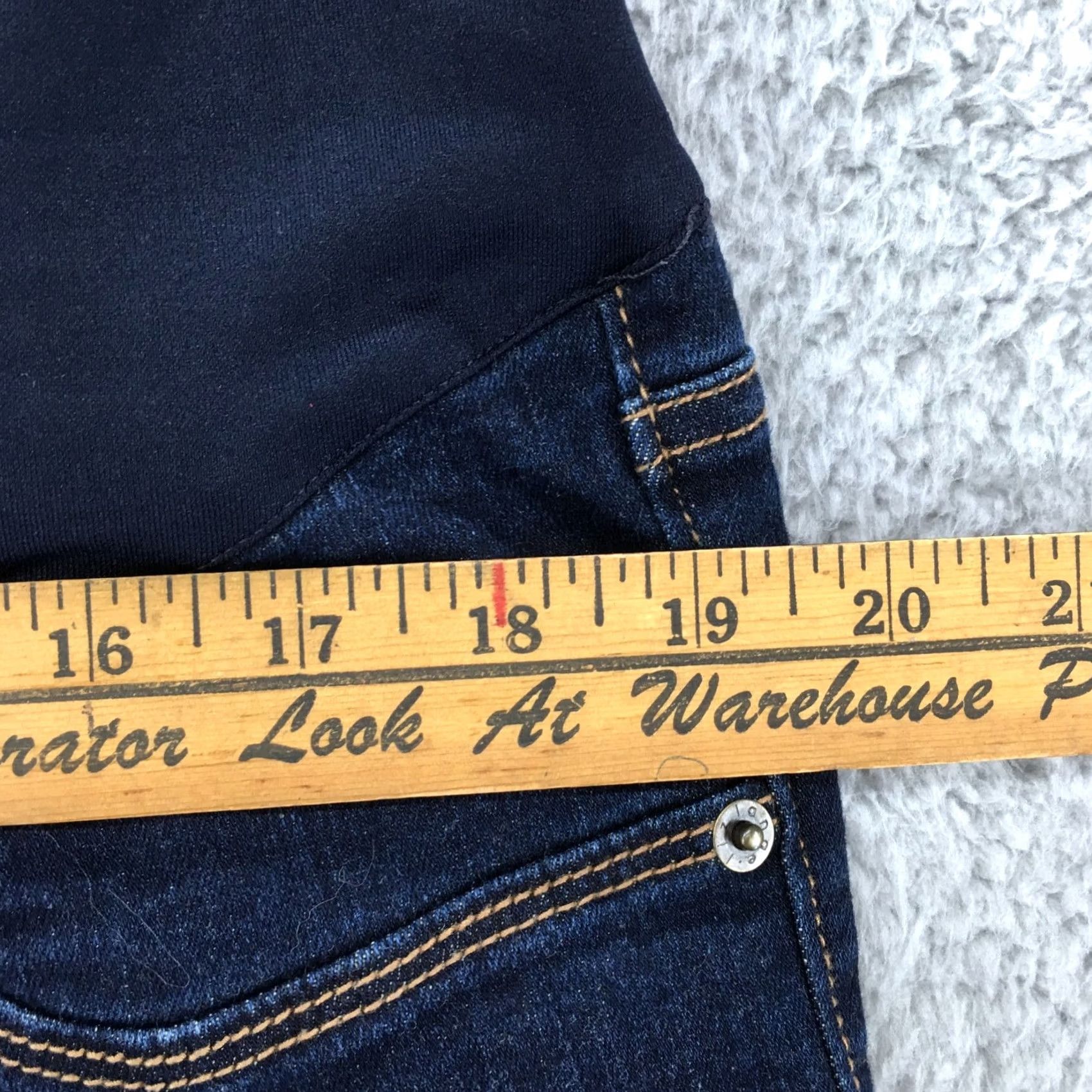 Denime Liz Lange Maternity Jegging Jeans Womens Extra Large Blue Dark Wash Denim Jeans Size 40" / US 18 - 6 Thumbnail