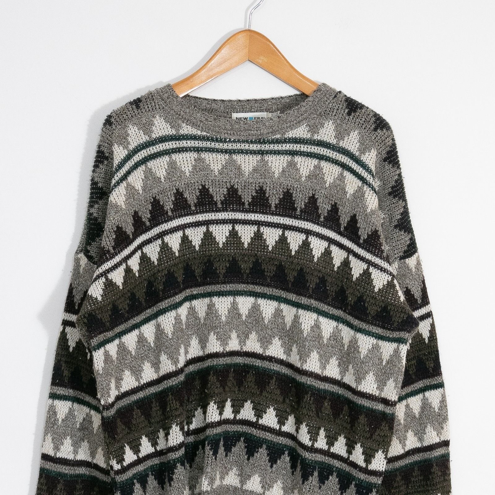New Era Vintage New Era Acrylic Diamond Pattern Sweater Mens XL Size US XL / EU 56 / 4 - 3 Thumbnail