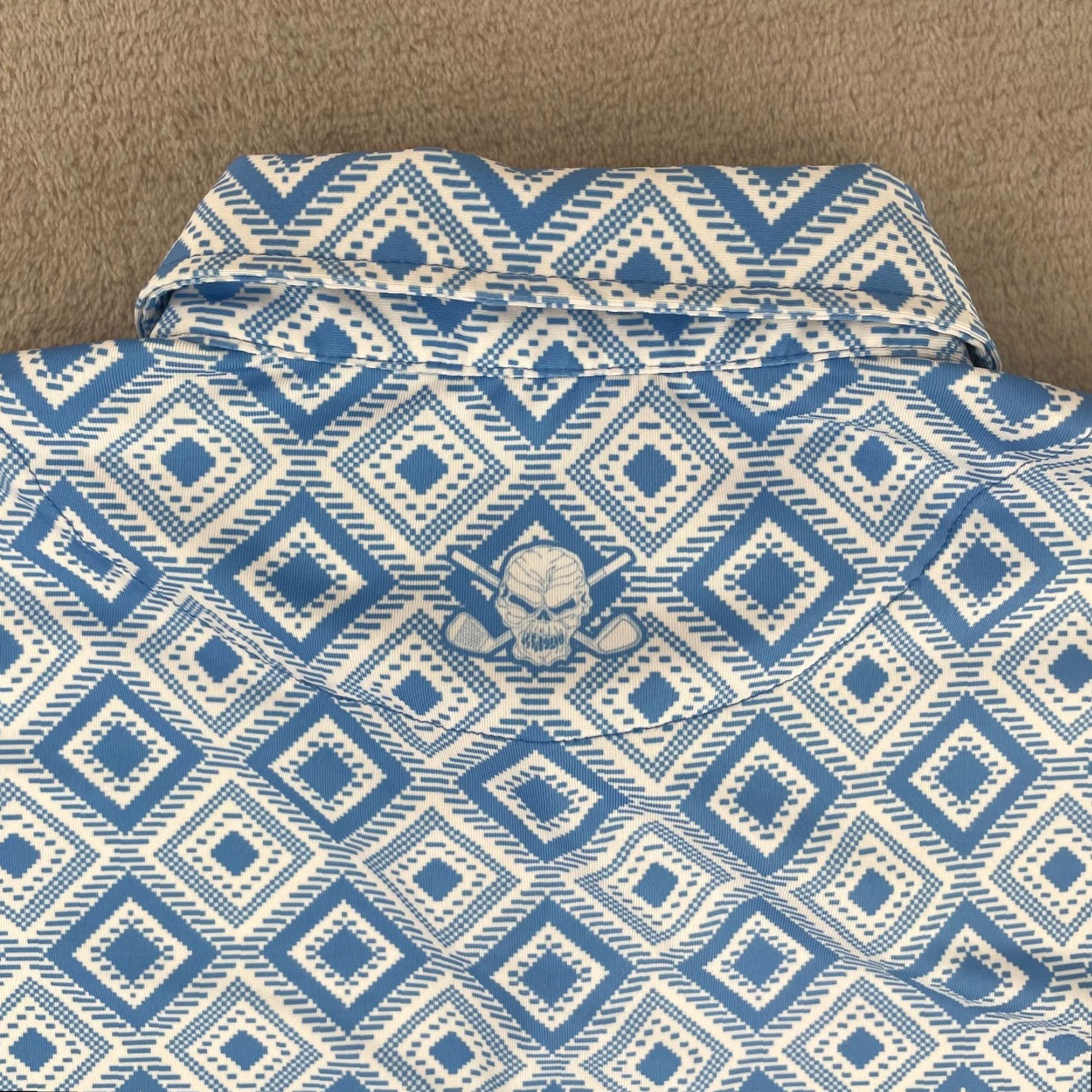 Vintage Tattoo Golf Polo Shirt Men Medium Blue Geometric Short Sleeve NWOT Size US M / EU 48-50 / 2 - 7 Thumbnail