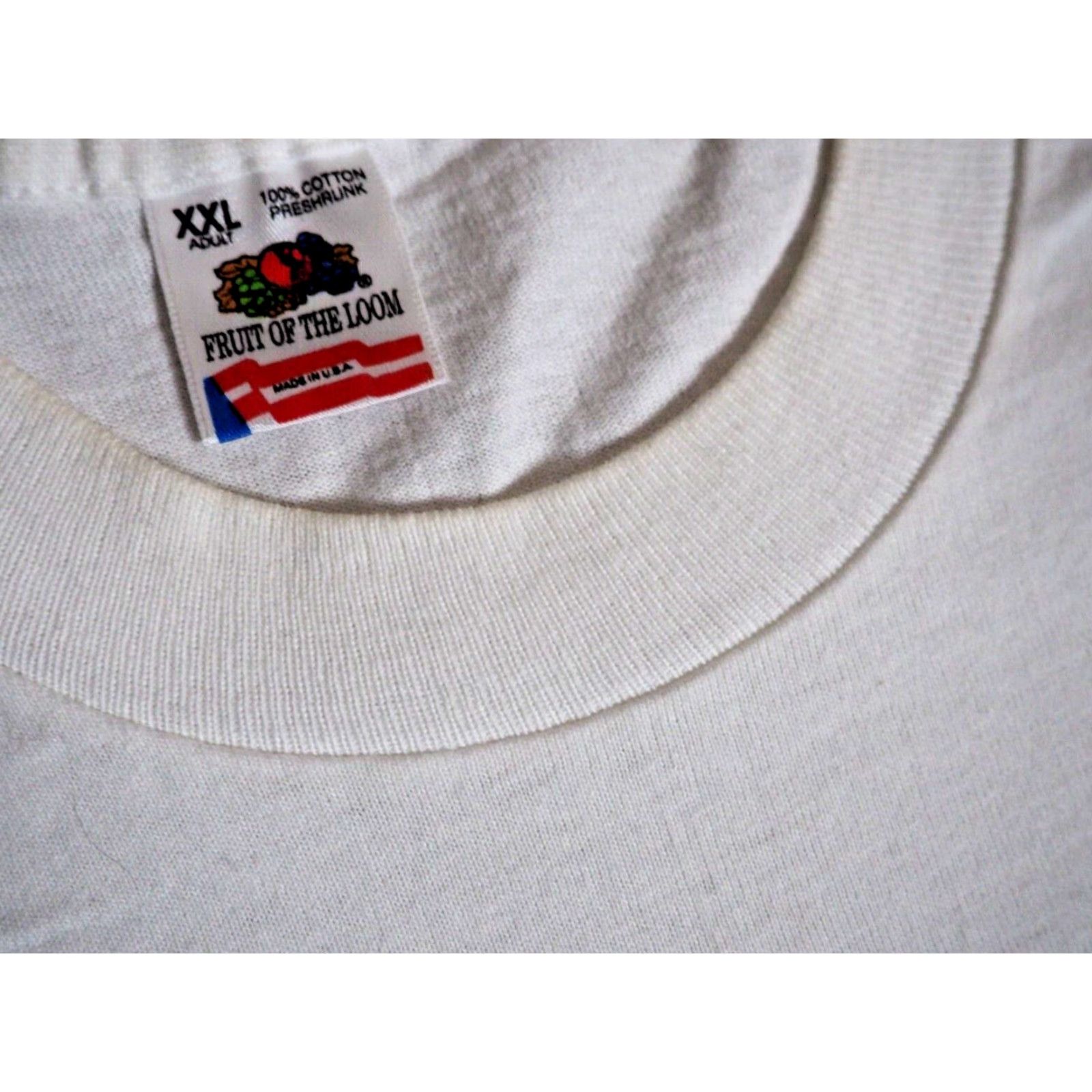Fruit Of The Loom VTG 90s Fruit of the Loom WINE Label Oregon USA White Tee T-Shirt 2XL Mens Short Sleeve Cotton Graphic Tee Size US XXL / EU 58 / 5 - 7 Thumbnail
