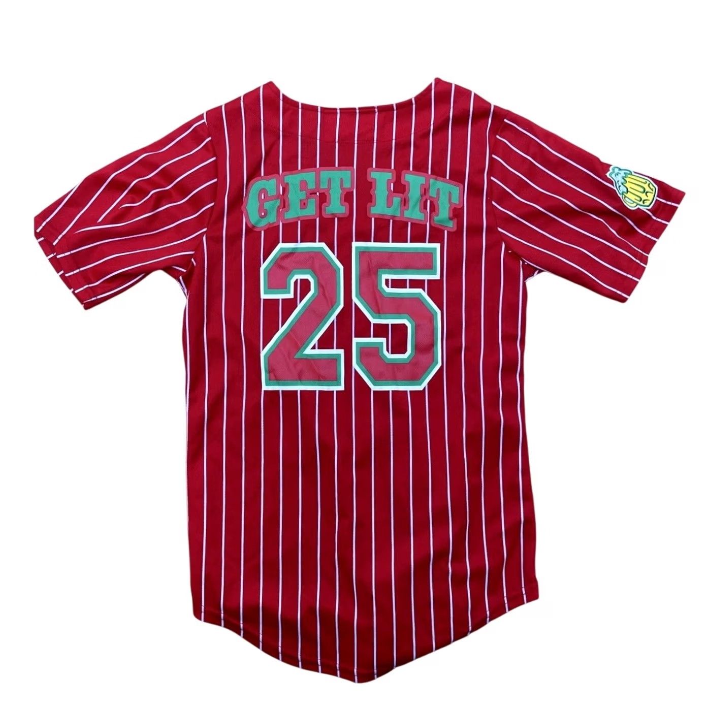 Vintage Spencers Baseball Jersey Mens Large Holiday Drinking Team "Get Lit" Christmas Red 19" Armpit 28" Shoulder to Hem Mens Size US L / EU 52-54 / 3 - 2 Thumbnail