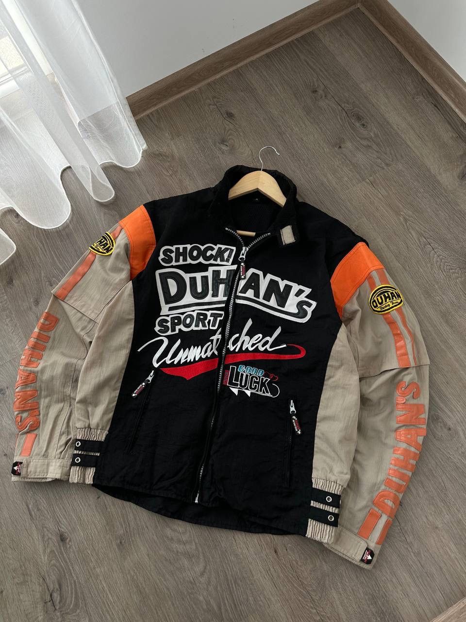 Japanese Brand × Vintage Vintage Duhan’s Shocki Moto Black Big Logo Racing Jacket Size US L / EU 52-54 / 3 - 6 Thumbnail