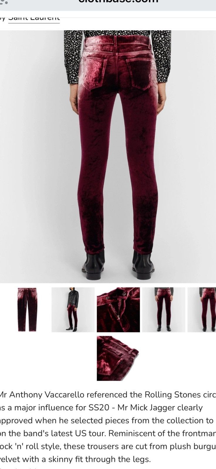 Saint Laurent Paris Saint Laurent velvet pants. 33 $1390 Size US 33 - 2 Thumbnail