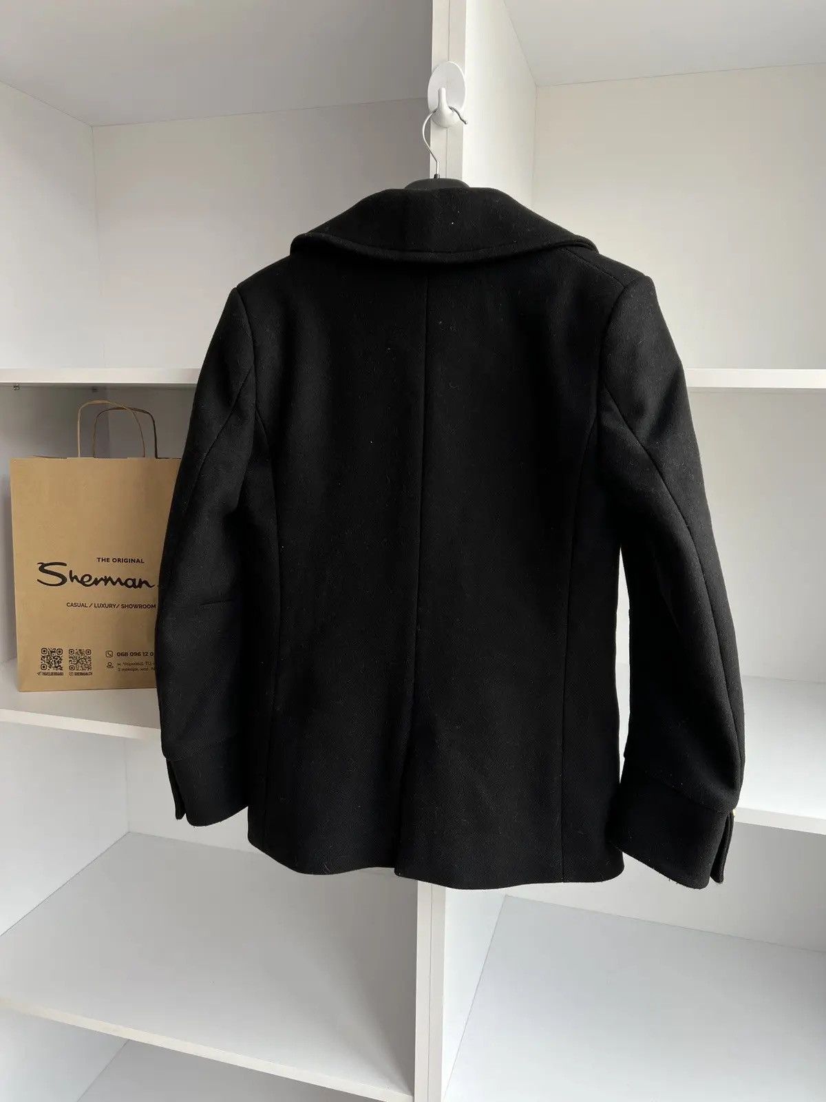 Balmain × Designer × Vintage Vintage Balmain x H&M Black Double Breasted Wool Coat Womens Size S / US 4 / IT 40 - 13 Thumbnail