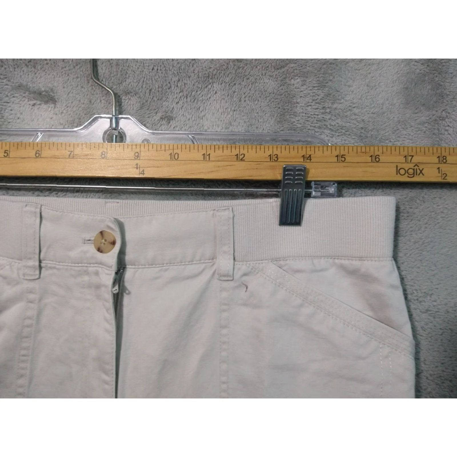 J. Jill J Jill Pants Womens Medium White Linen Blend Tapered Leg Crop Coastal Beachy Size 32" / US 10 / IT 46 - 3 Thumbnail