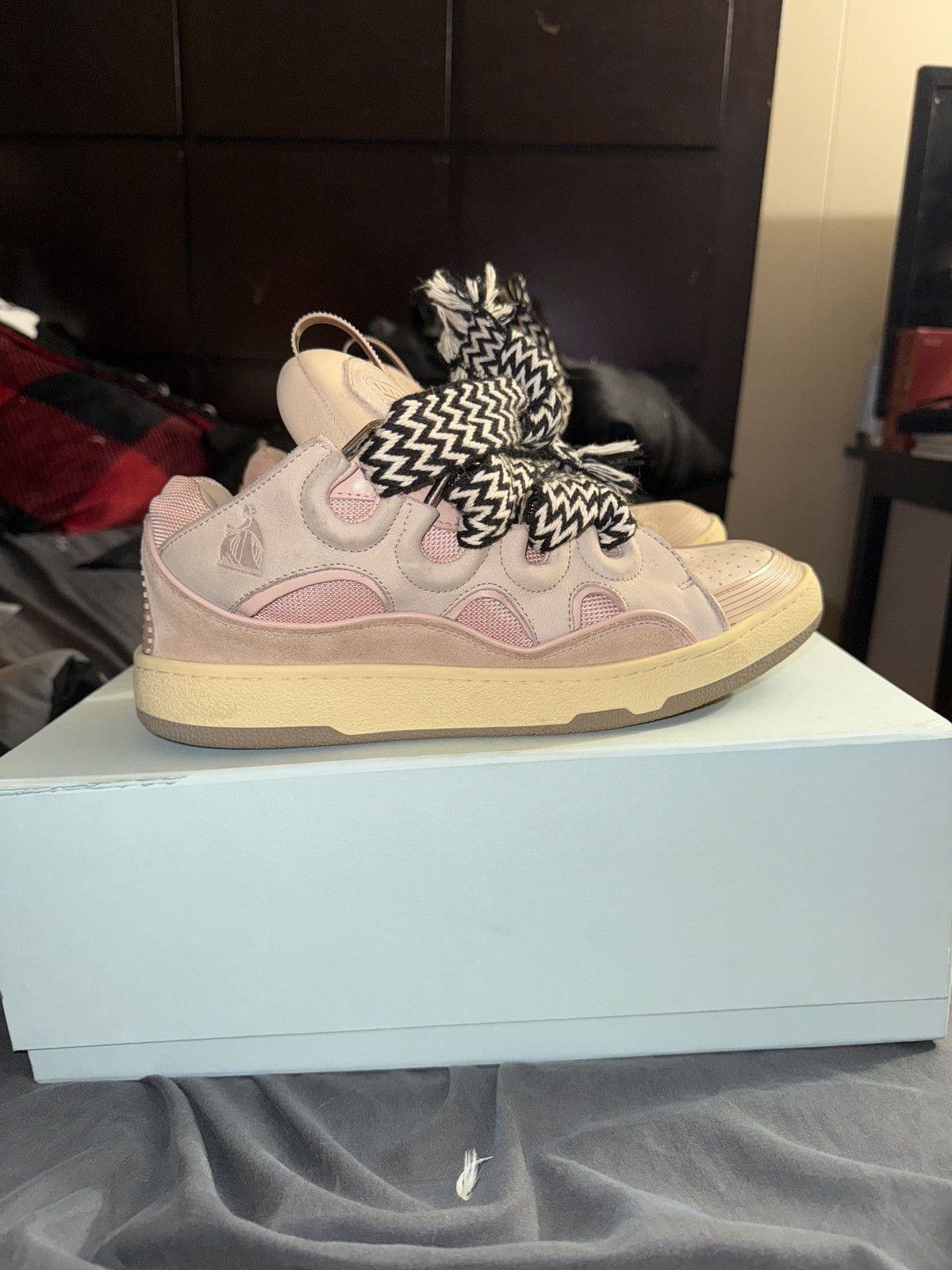 Lanvin chunky laces pink curbs sneaker