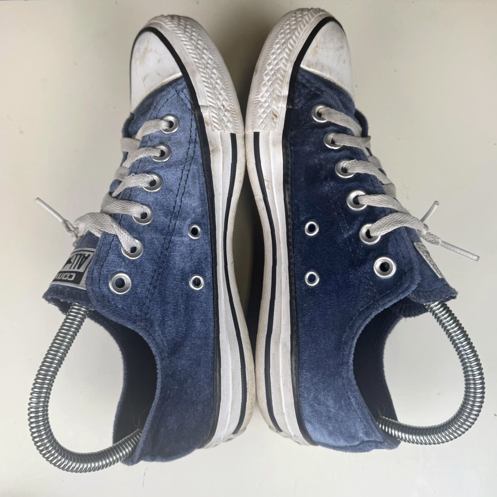 Converse CONVERSE ALL STAR Womens Sneakers Low Top Velour Blue Size 7 Velvet Feel Shoes Womens 7 Blue Sneakers Size M / US 6-8 / IT 42-44 - 6 Thumbnail