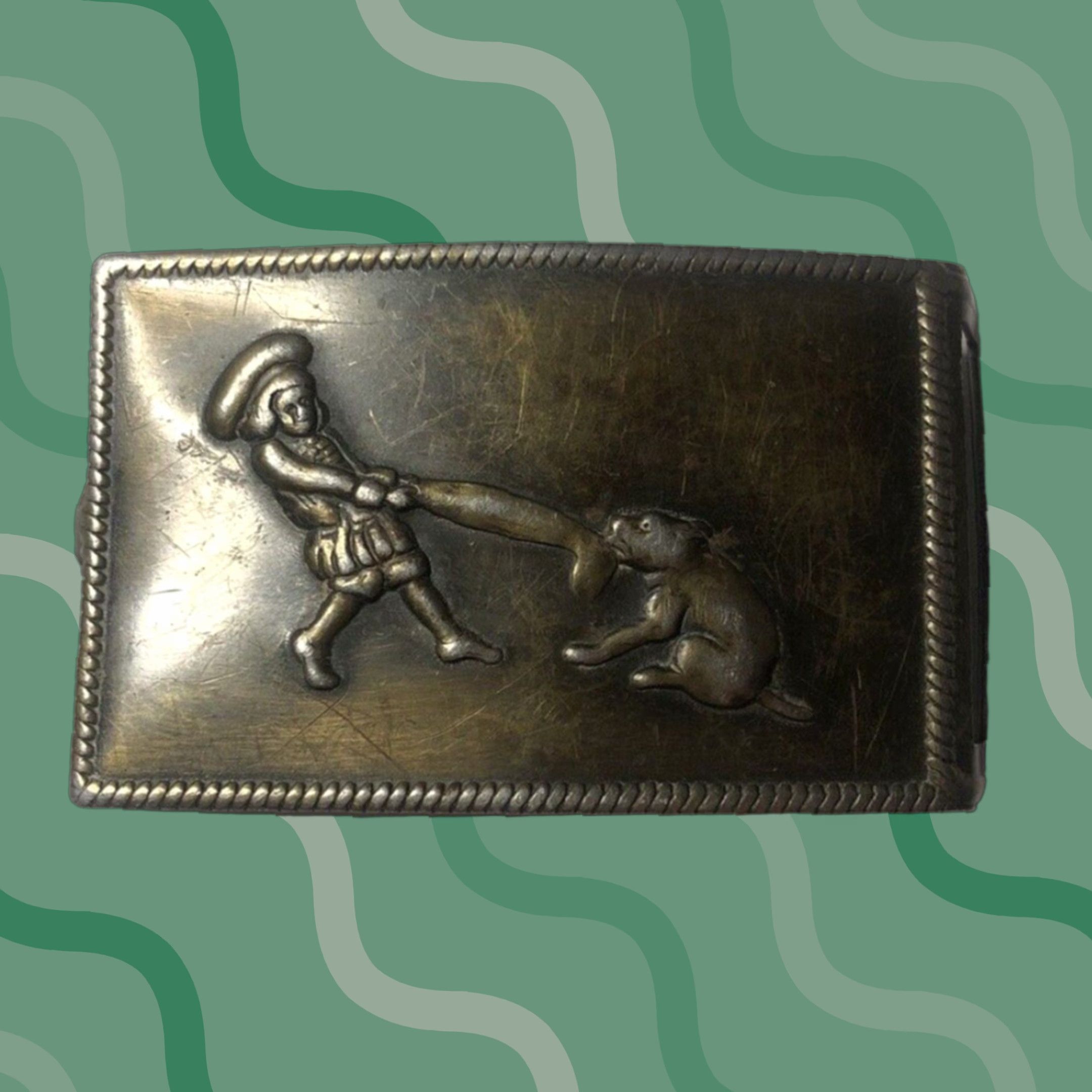 Vintage VINTAGE Belt Buckle 1970s Buster Brown & His Dog Tige Metal Size ONE SIZE - 1 Thumbnail