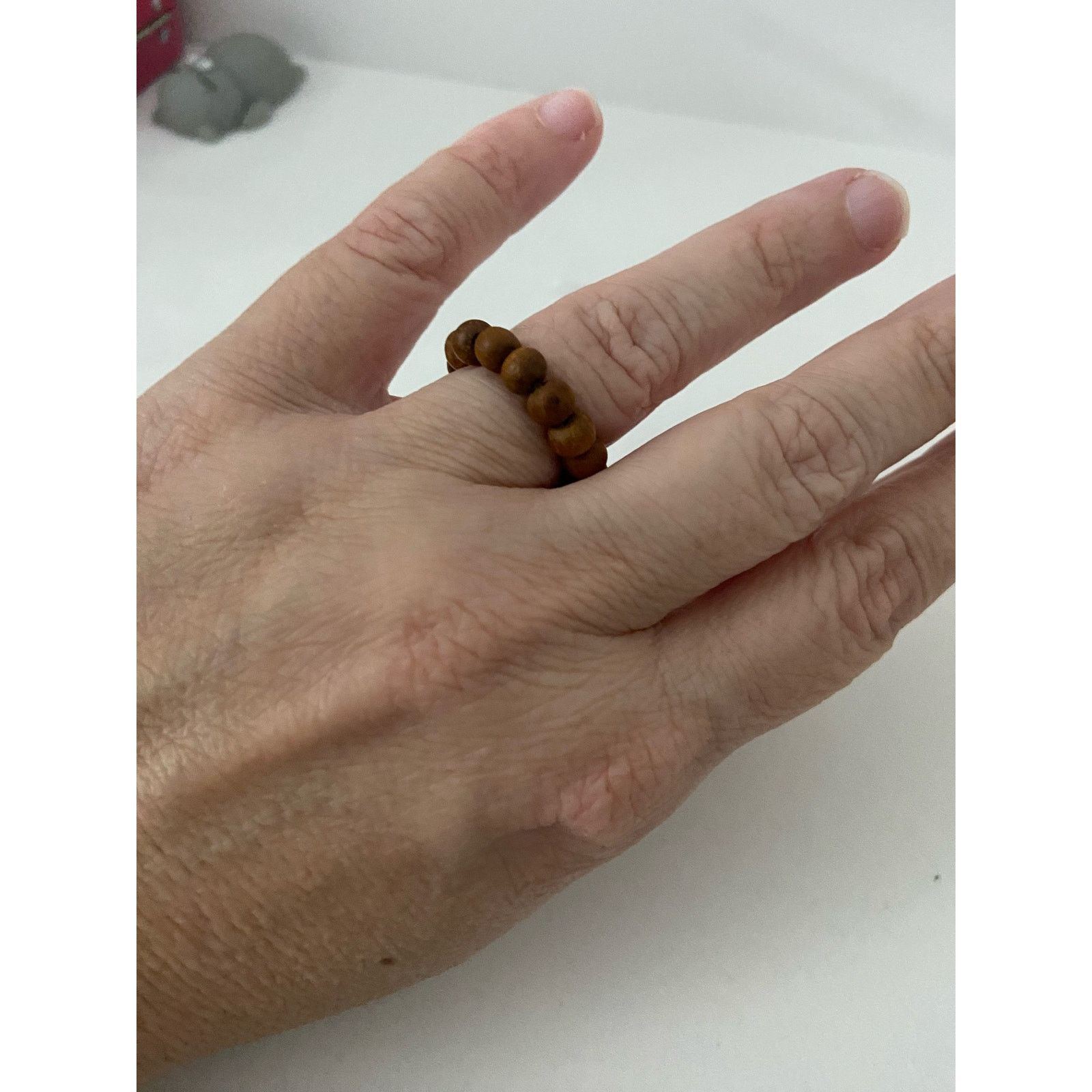 Handmade wood bead ring size 7 Size ONE SIZE - 1 Thumbnail