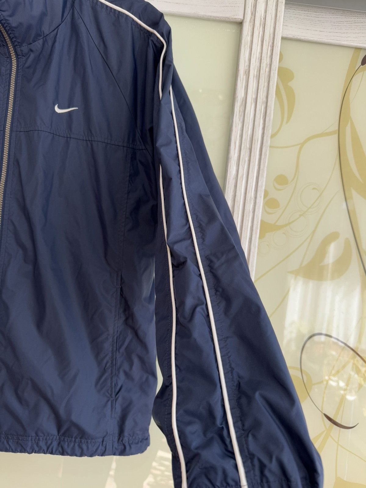 Nike × Vintage Nike Vintage Nylon Track Windbreaker Jacket Navy Drill Y2K Size US L / EU 52-54 / 3 - 7 Thumbnail