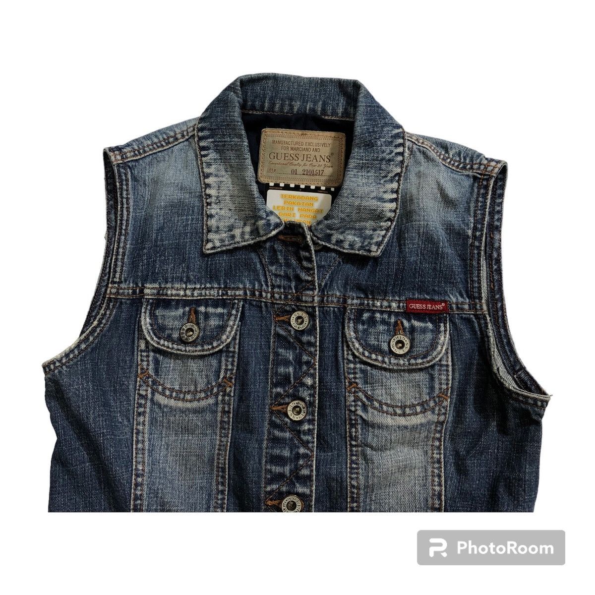Beauty Beast × Designer × Guess 🖤BLACK FRIDAY🖤 GUESS JEANS VEST JACKET Size XS / US 0-2 / IT 36-38 - 6 Thumbnail