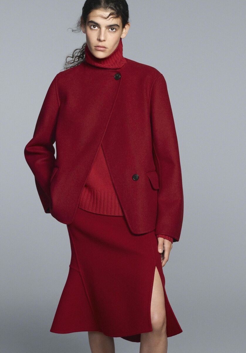 Jil Sander × Uniqlo UNIQLO x JIL SANDER +J Midi Skirt Red New Wool Blend Size 30" / US 8 / IT 44 - 18 Thumbnail