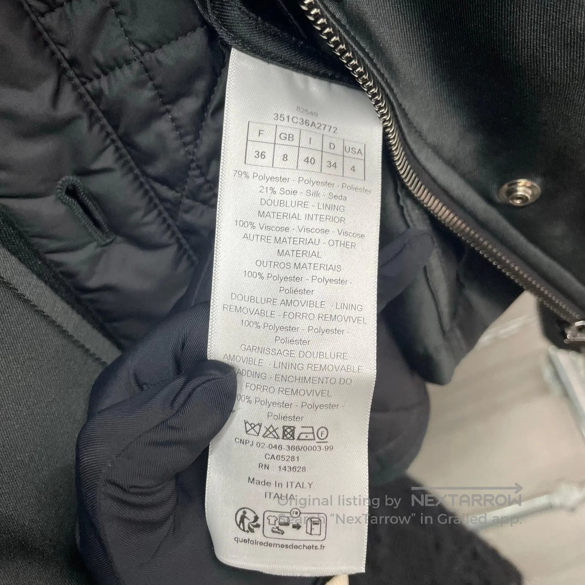 Dior Dior Black Two-Piece Workwear Cotton Coat with Faux Fur Co Size XS / US 0-2 / IT 36-38 - 6 Thumbnail