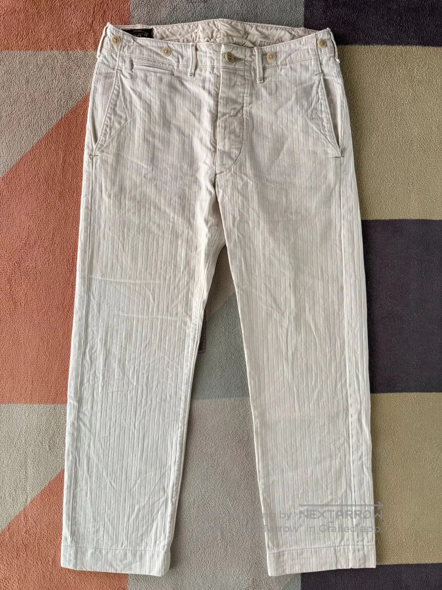 RRL Ralph Lauren Ralph Lauren RRL White Herringbone Pants. Size US 31 - 1 Thumbnail