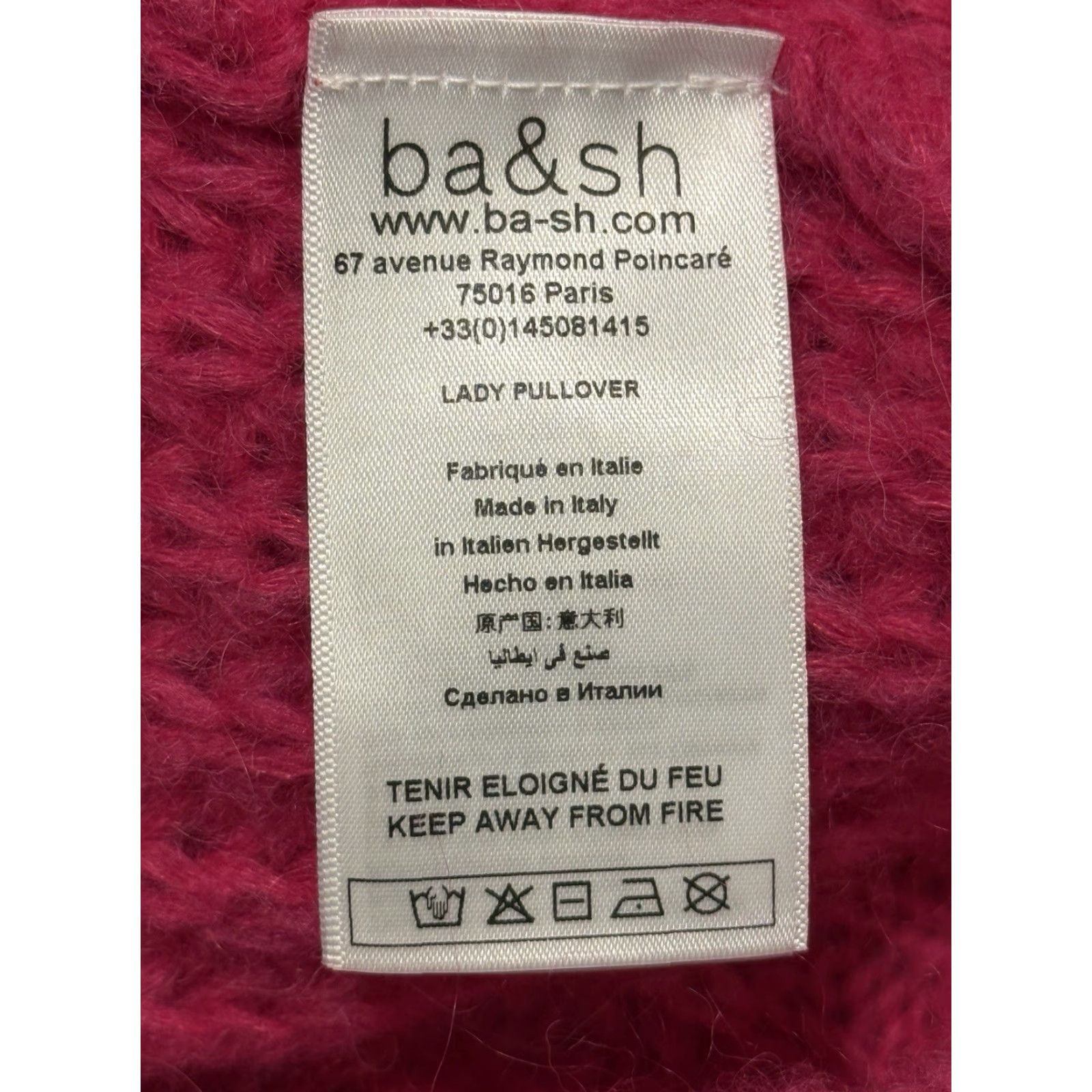 ba&sh ba&sh Women's Emma Rose Alpaca Mohair Pullover Sweater Women US 6 Pink Knit Turtleneck Italy Size M / US 6-8 / IT 42-44 - 5 Thumbnail