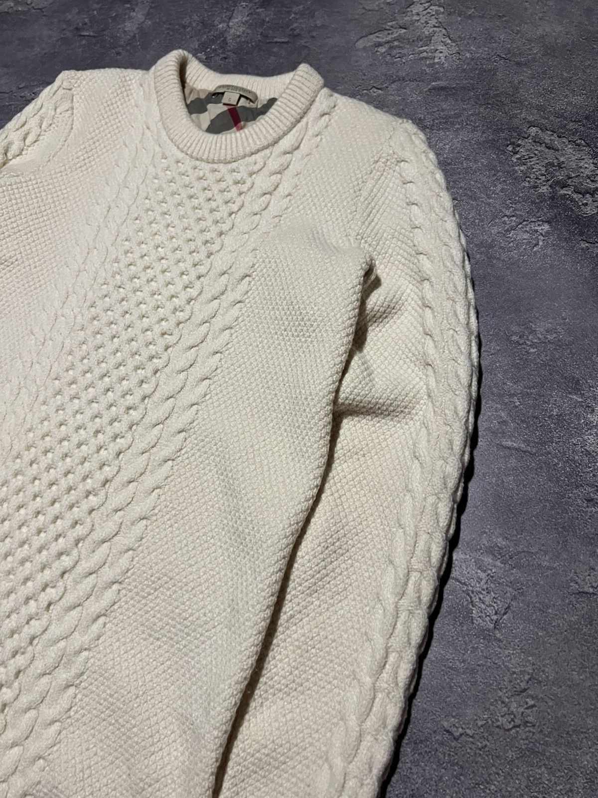 Burberry Burberry Brit Heavy Knit Nova Check Sweater Wool/Cashmere Size S / US 4 / IT 40 - 2 Thumbnail