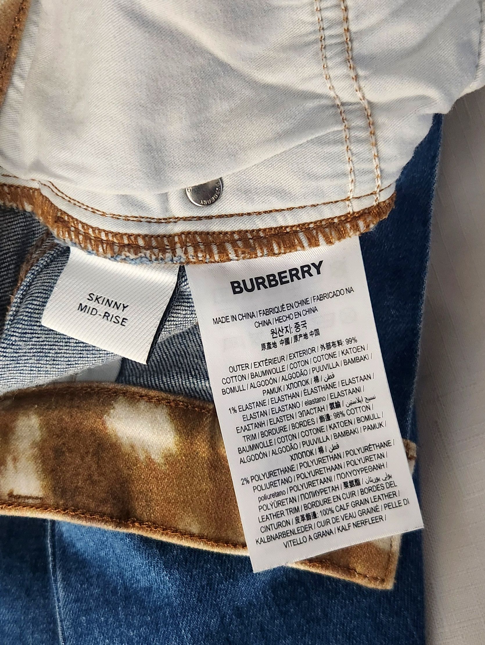 Burberry × Designer Burberry Bambi Ladies 26 Waisted Logo Patch Mid-rise Skinny Size 26" / US 2 / IT 38 - 12 Thumbnail