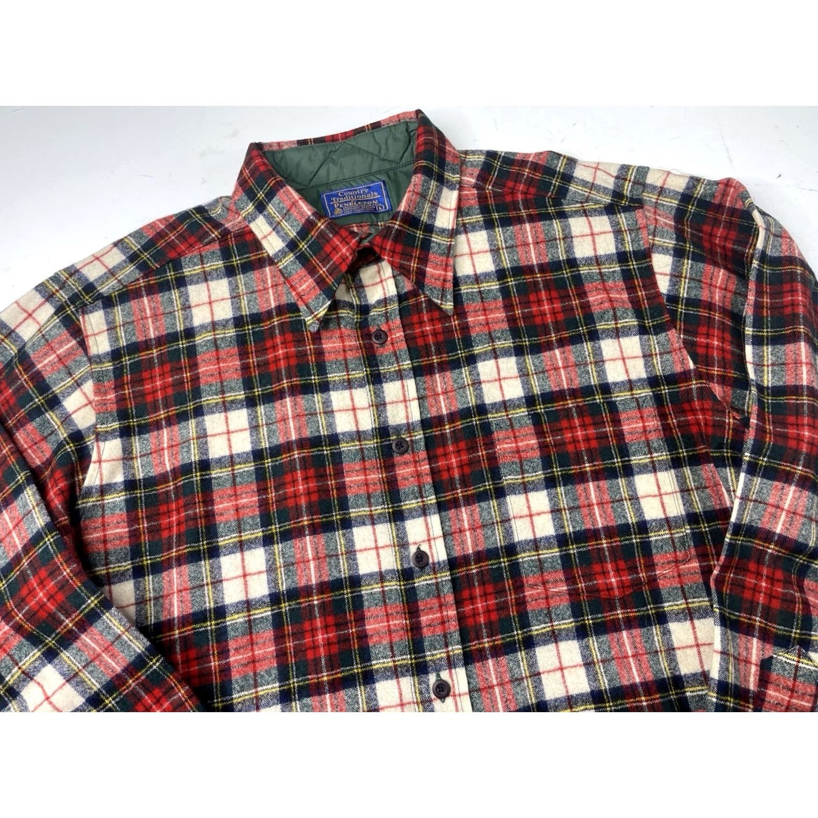 Pendleton VINTAGE Pendleton Shirt Mens L Plaid Wool Country USA Flannel Button-Up Pocketed Casual Long Sleeve Size US L / EU 52-54 / 3 - 2 Thumbnail