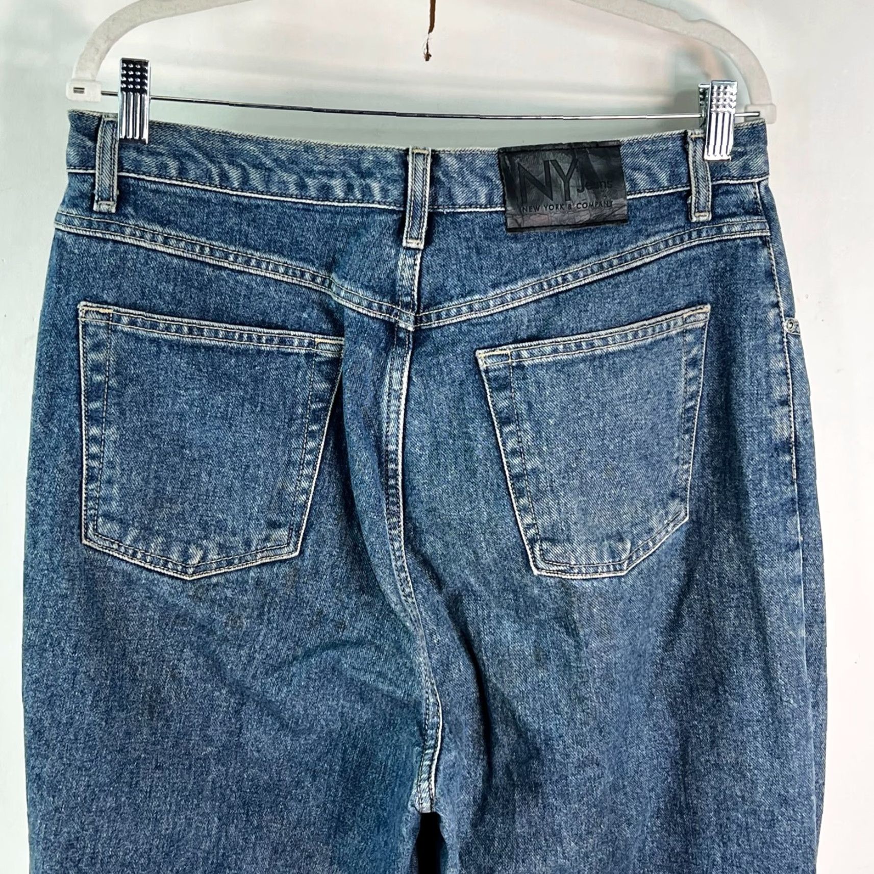 Vintage VINTAGE NY Jeans Straight Leg Denim Jeans Womens Size 14 High Rise Stretch Blue 36x34 Size 36" / US 14 / IT 50 - 6 Thumbnail