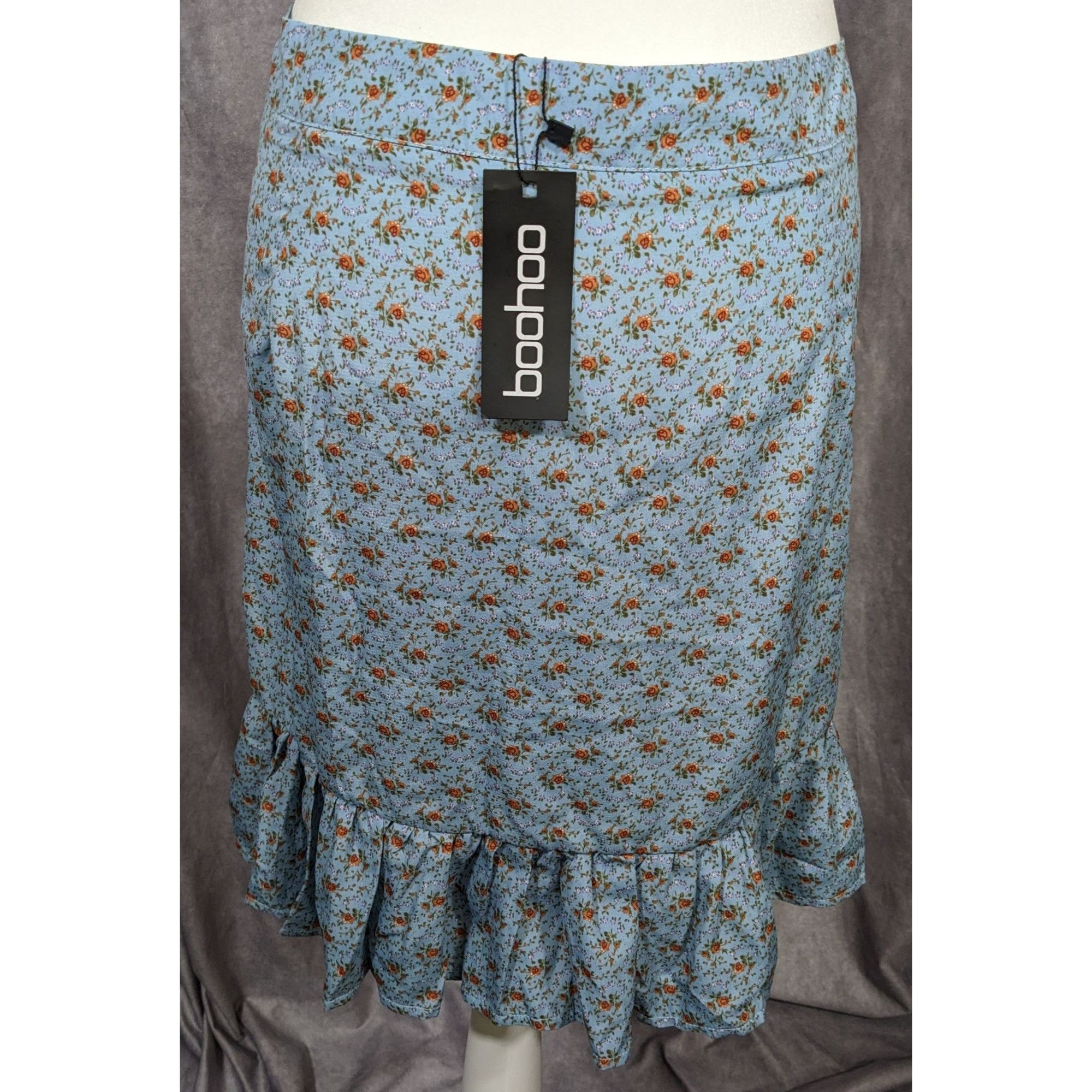 Boohoo Cottagecore Floral Ruched Ruffle Skirt by Boohoo Size 37" - 5 Thumbnail