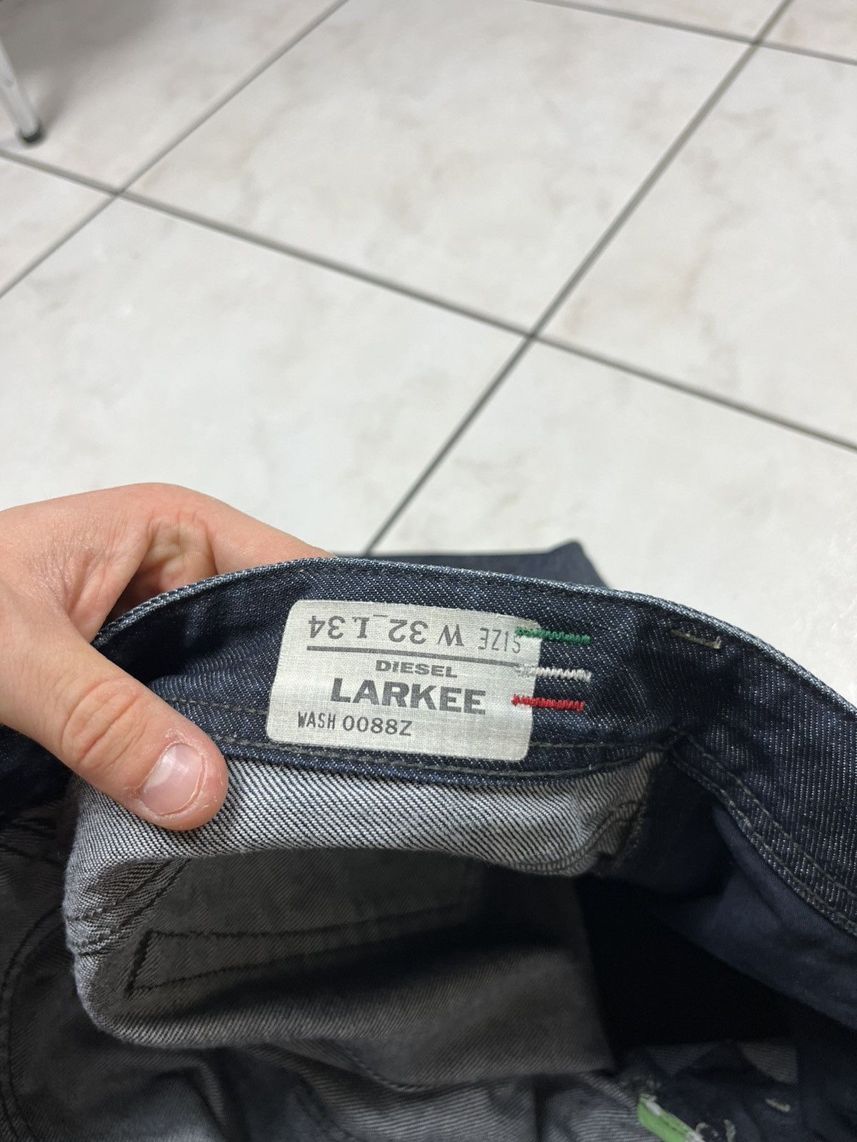 Diesel × Vintage Vintage Diesel larkee y2k waxed denim jeans pants goth navy Size US 32 / EU 48 - 17 Thumbnail