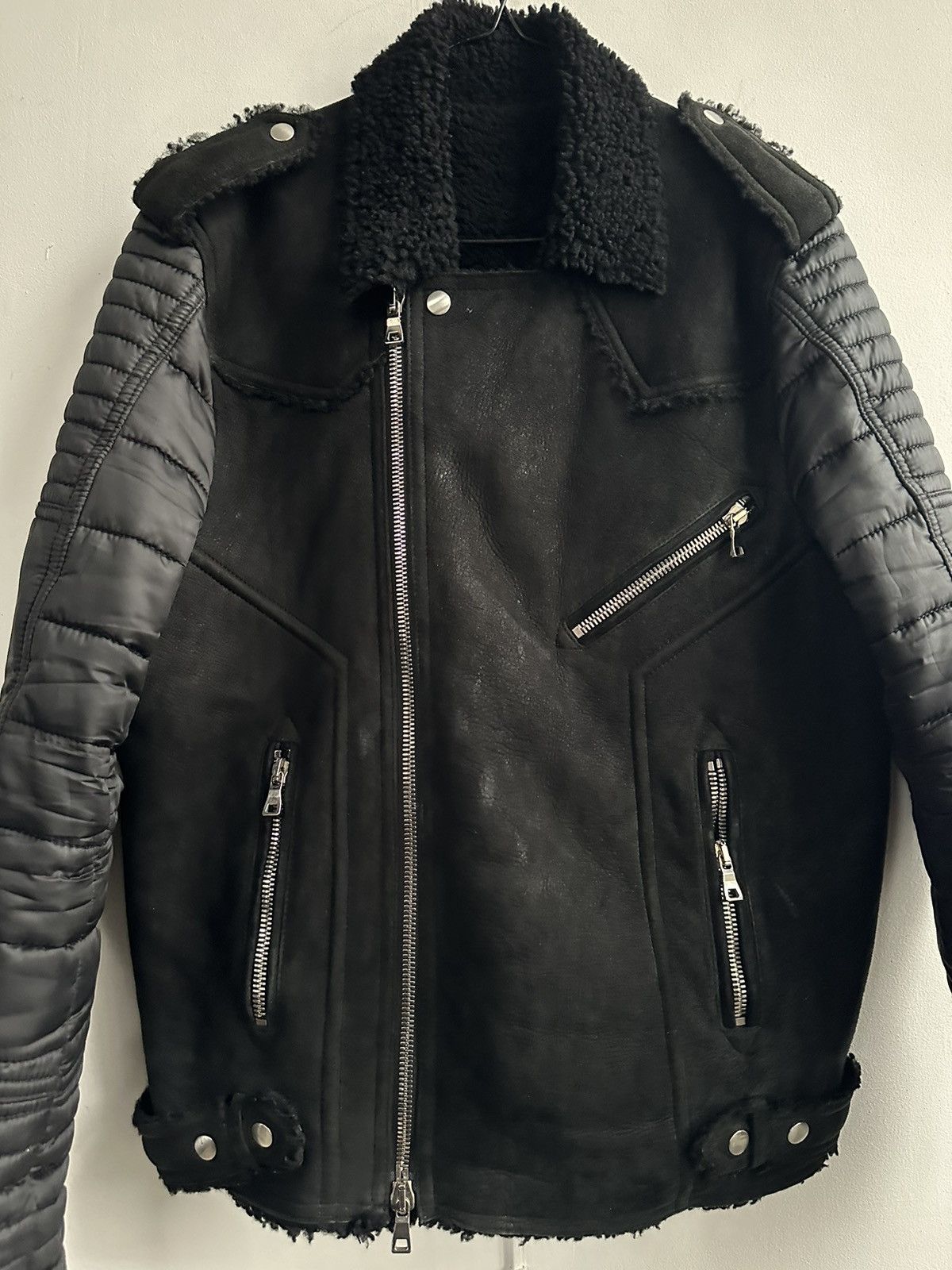 Balmain Shearling Biker Jacket in Black Size US L / EU 52-54 / 3 - 16 Thumbnail