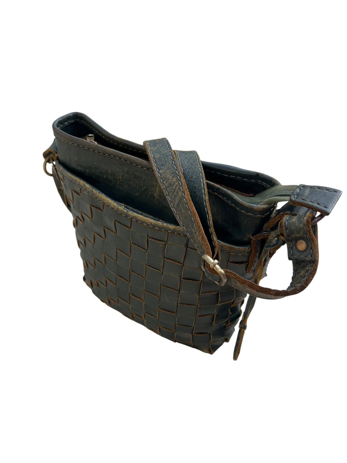 Leather Distressed Patina Intrecciato Leather Bag Zucchero Filato Size ONE SIZE - 20 Thumbnail
