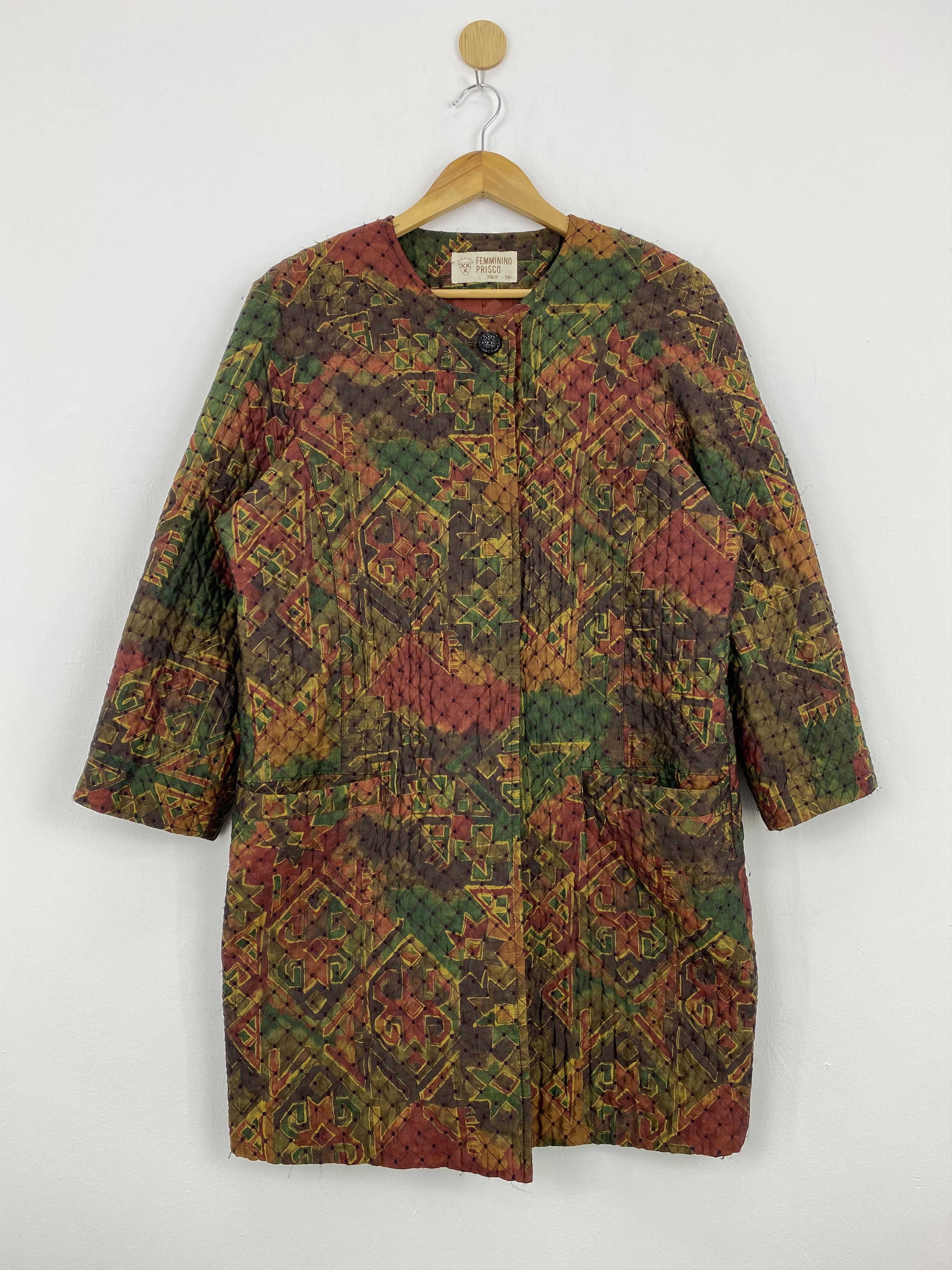 Vintage Vintage Italian Designer Femminino Prisco Quilted Jacket Size US XXS / EU 40 - 1 Thumbnail