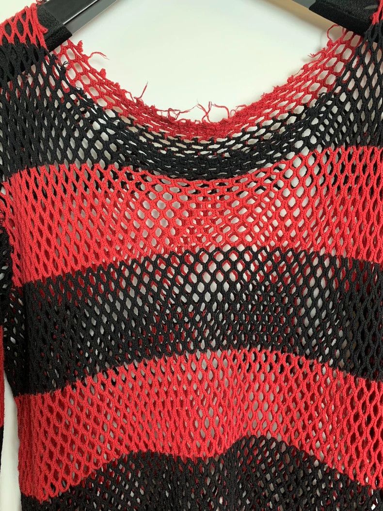 Number (N)ine Number (N)ine 06 SS fishing net black red long sleeves Size US L / EU 52-54 / 3 - 2 Thumbnail