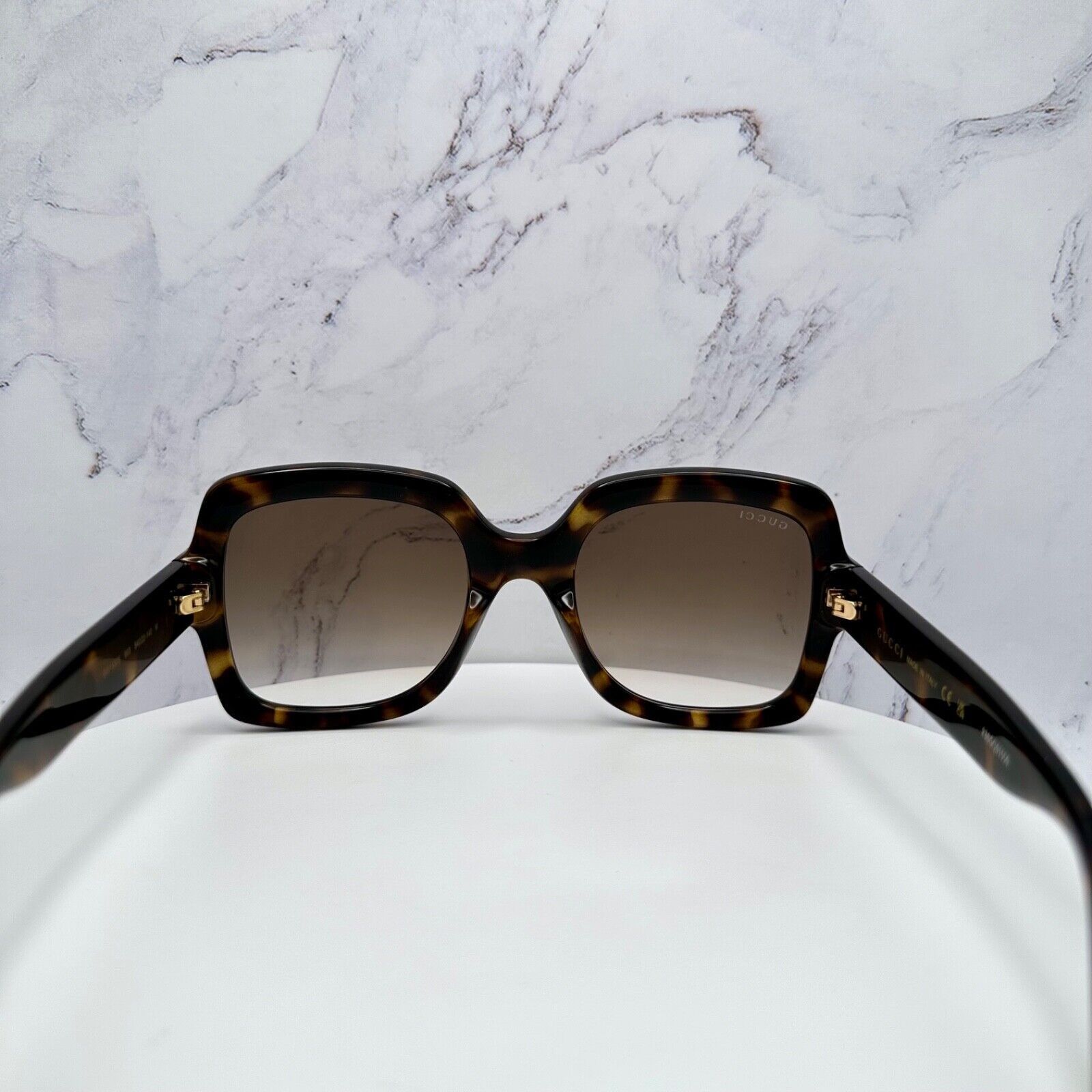 Gucci Gucci Sunglasses Brown Black Tortoise Gold GG Oversized Size ONE SIZE - 11 Thumbnail
