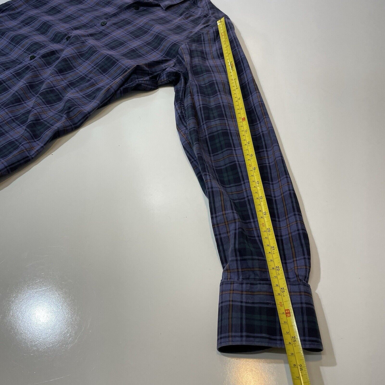 Saks Fifth Avenue Saks Fifth Avenue Men's Casual Shirt Checks Purple Green Med Size US M / EU 48-50 / 2 - 6 Thumbnail