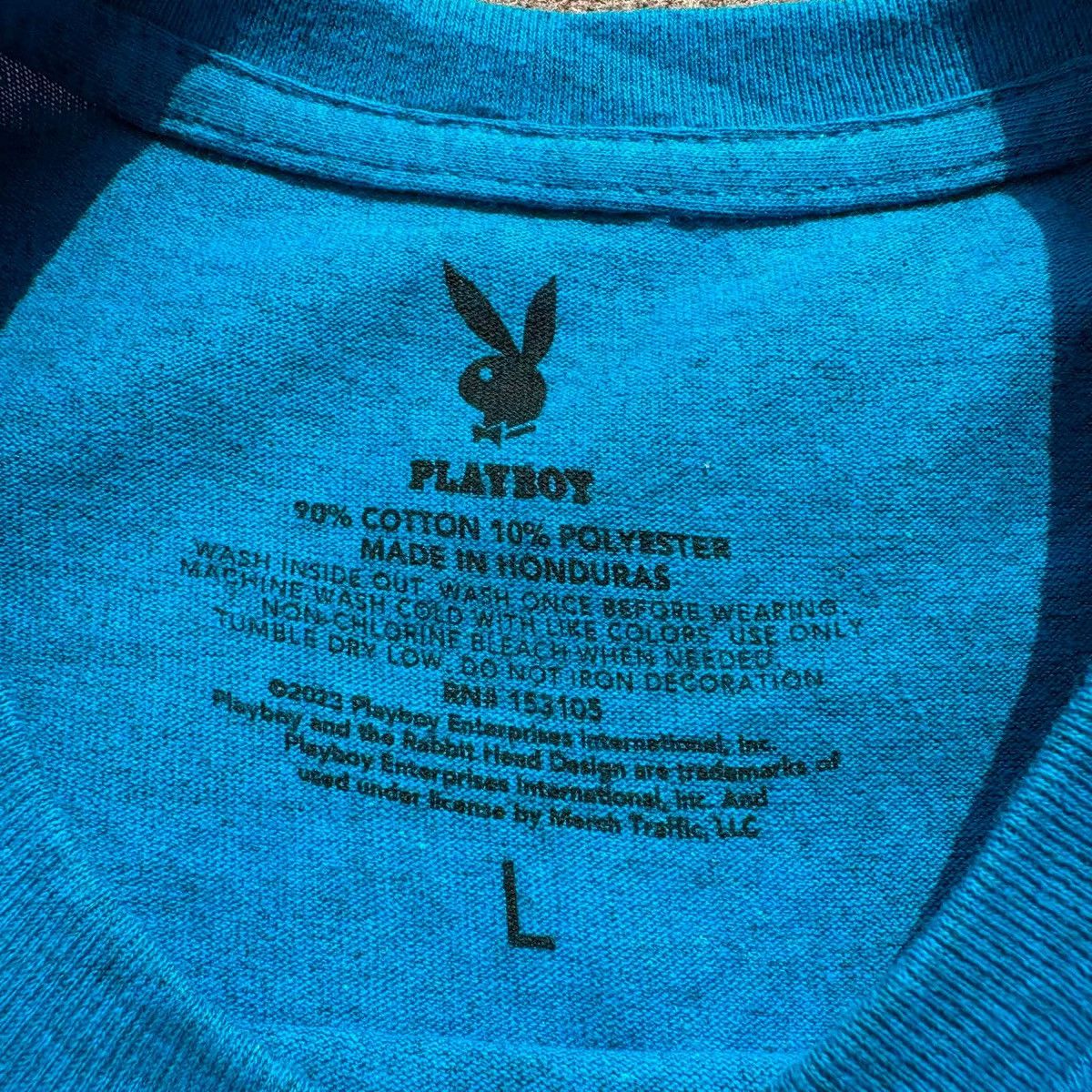 Playboy PLAYBOY T Shirt Mens L Period Cover Bunny Blue Tee Shirt Size US L / EU 52-54 / 3 - 3 Thumbnail