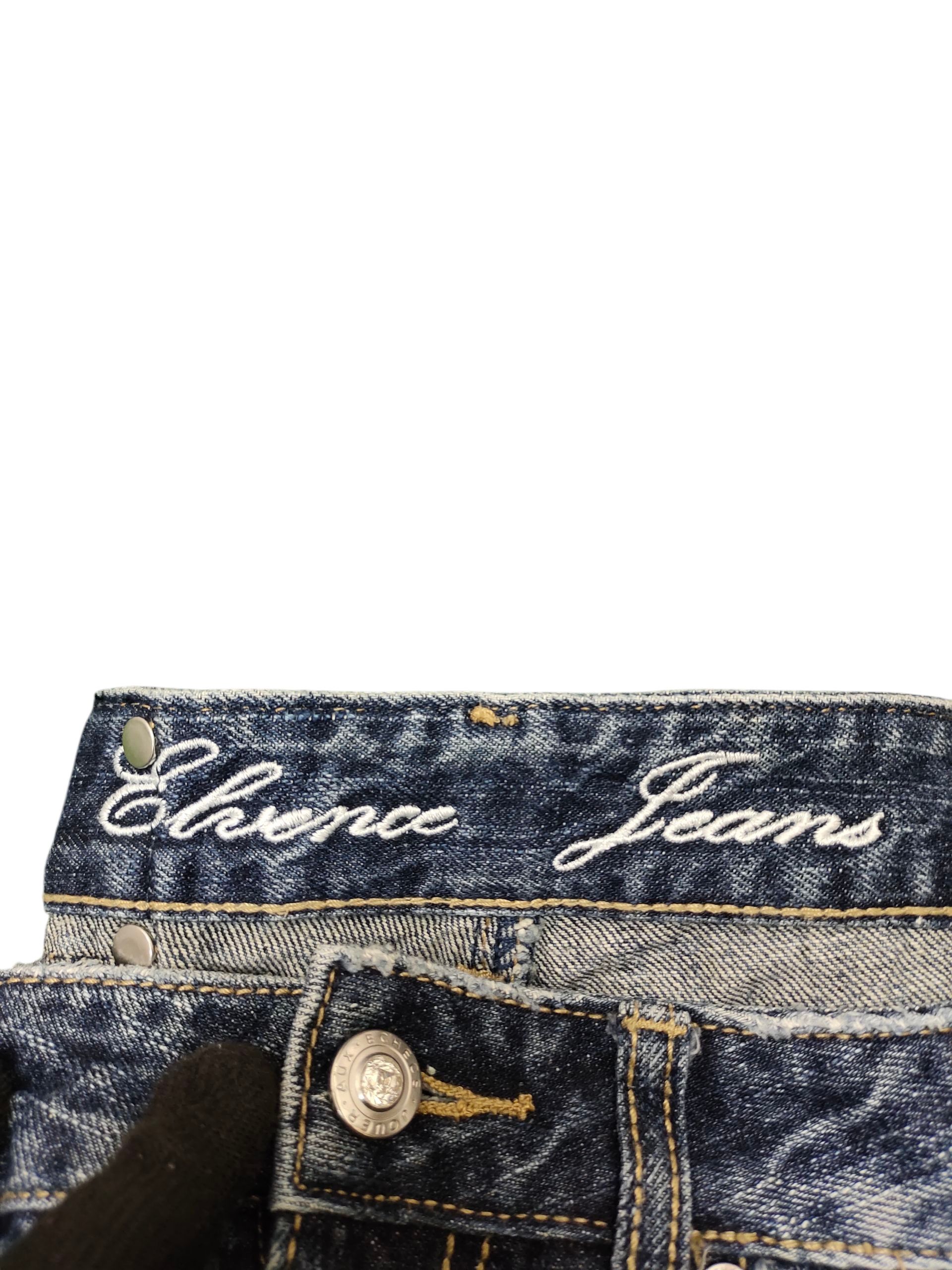 Flare Jeans Elvence Painted Distress Denim Bootcut Low Rise