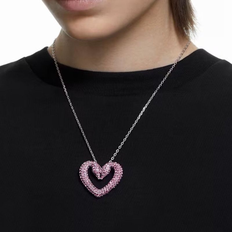 Swarovski Swarovski Sublima Pendant Purple Swan Heart, Large, Necklace Size ONE SIZE - 9 Thumbnail