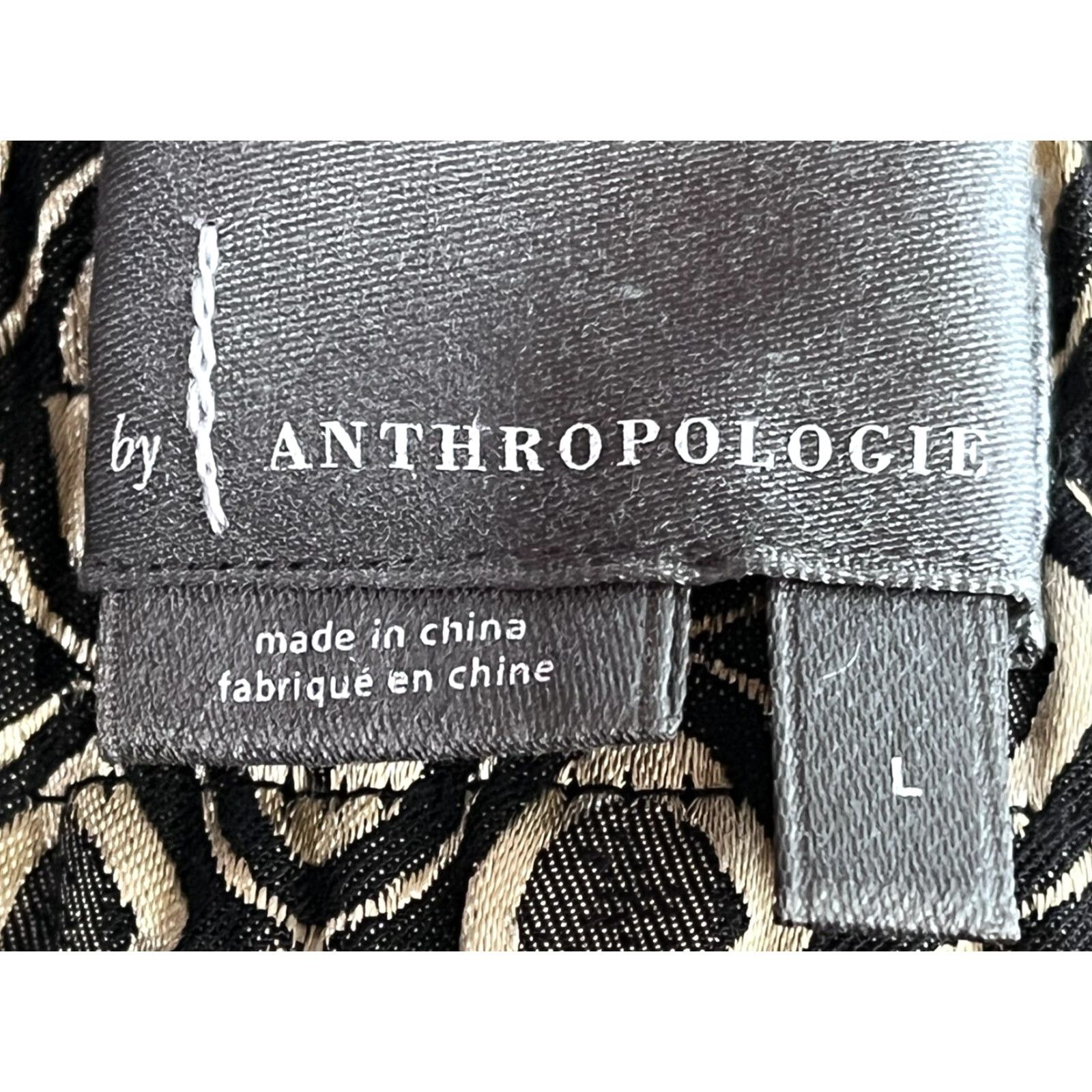 Anthropologie Anthropologie Larkin Jacquard Tapered Pants Sz L Black Gold Pull On Women Size 36" / US 14 / IT 50 - 7 Thumbnail