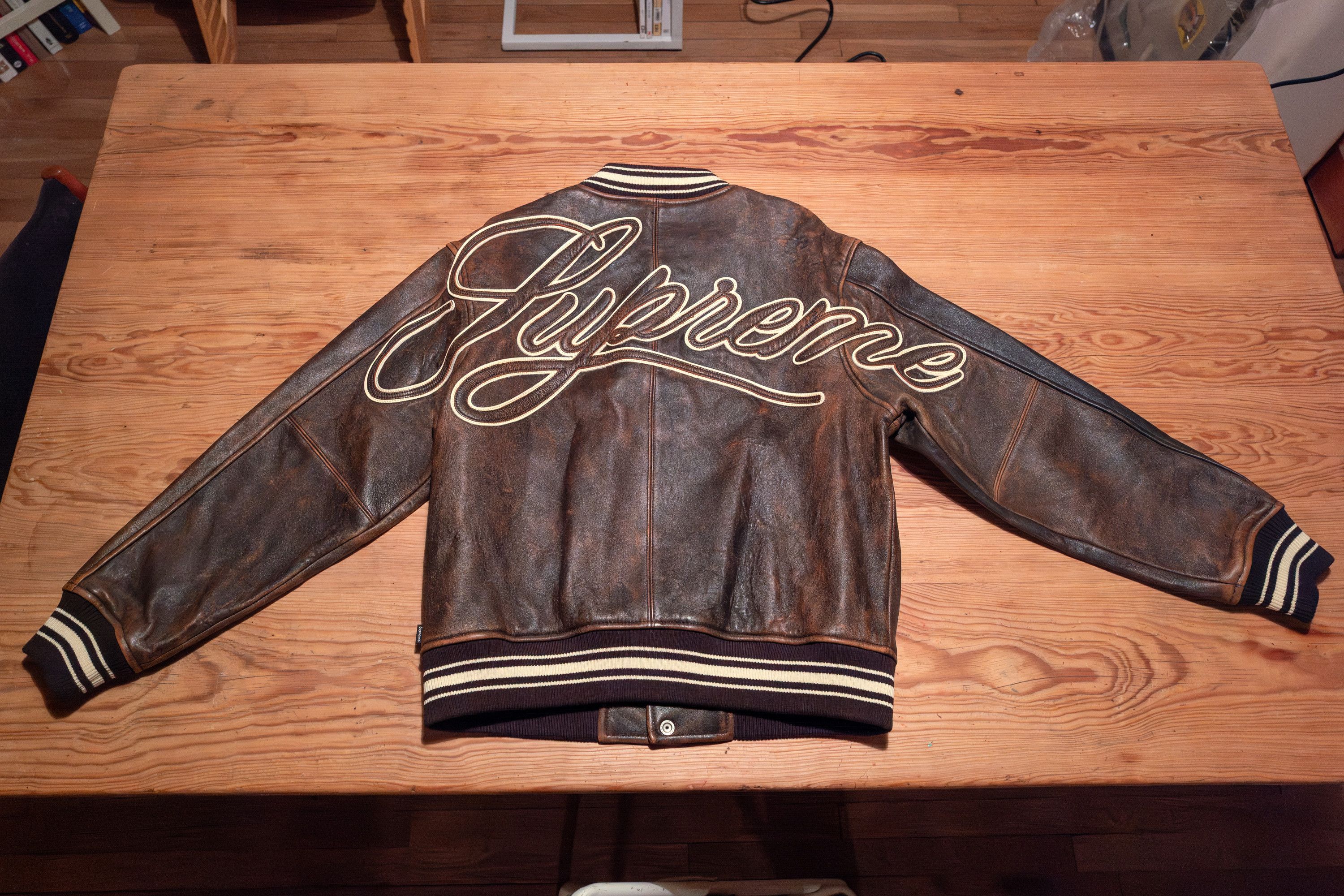 Supreme Supreme Leather Varsity Jacket Size US M / EU 48-50 / 2 - 2 Thumbnail