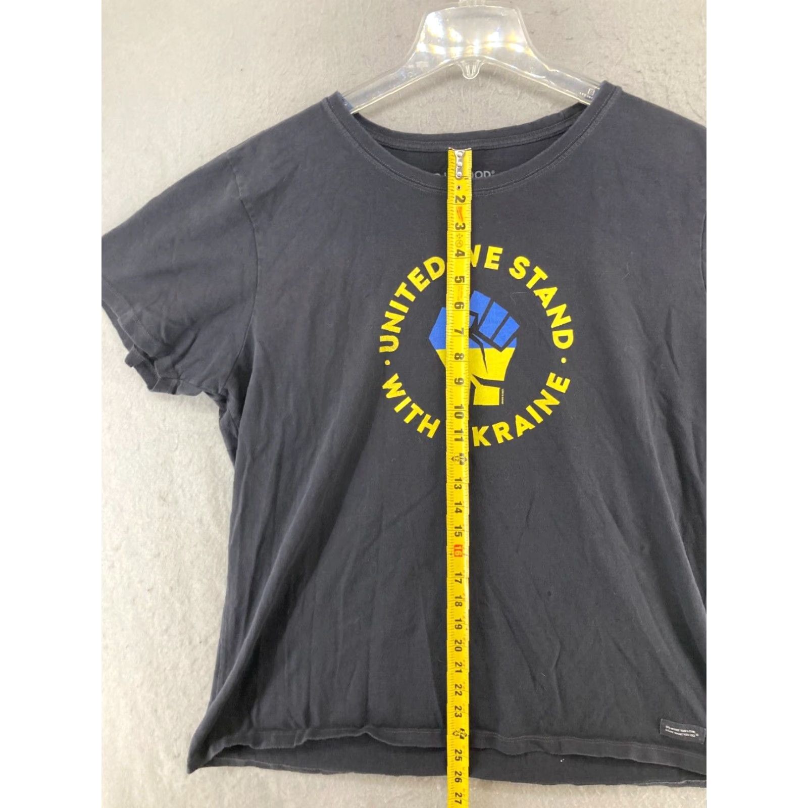 Life is Good Life is Good Womens T-Shirt 2XL Black United We Stand Ukraine Crew Neck Short Sleeve Cotton Jersey Vintage No Size XXL / US 16-18 / IT 52-54 - 3 Thumbnail