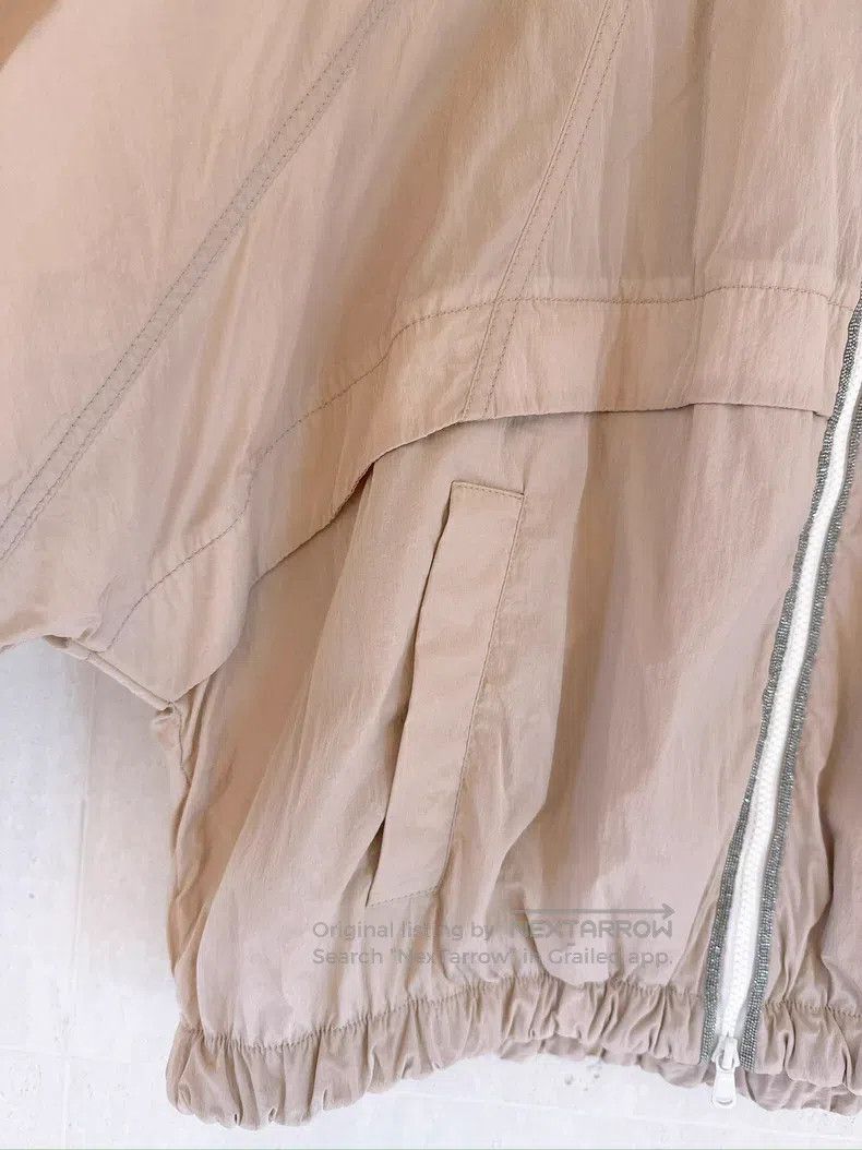 Brunello Cucinelli Brunello Cucinelli Beige bat-wing sleeve windproof jacket Size XS / US 0-2 / IT 36-38 - 4 Thumbnail