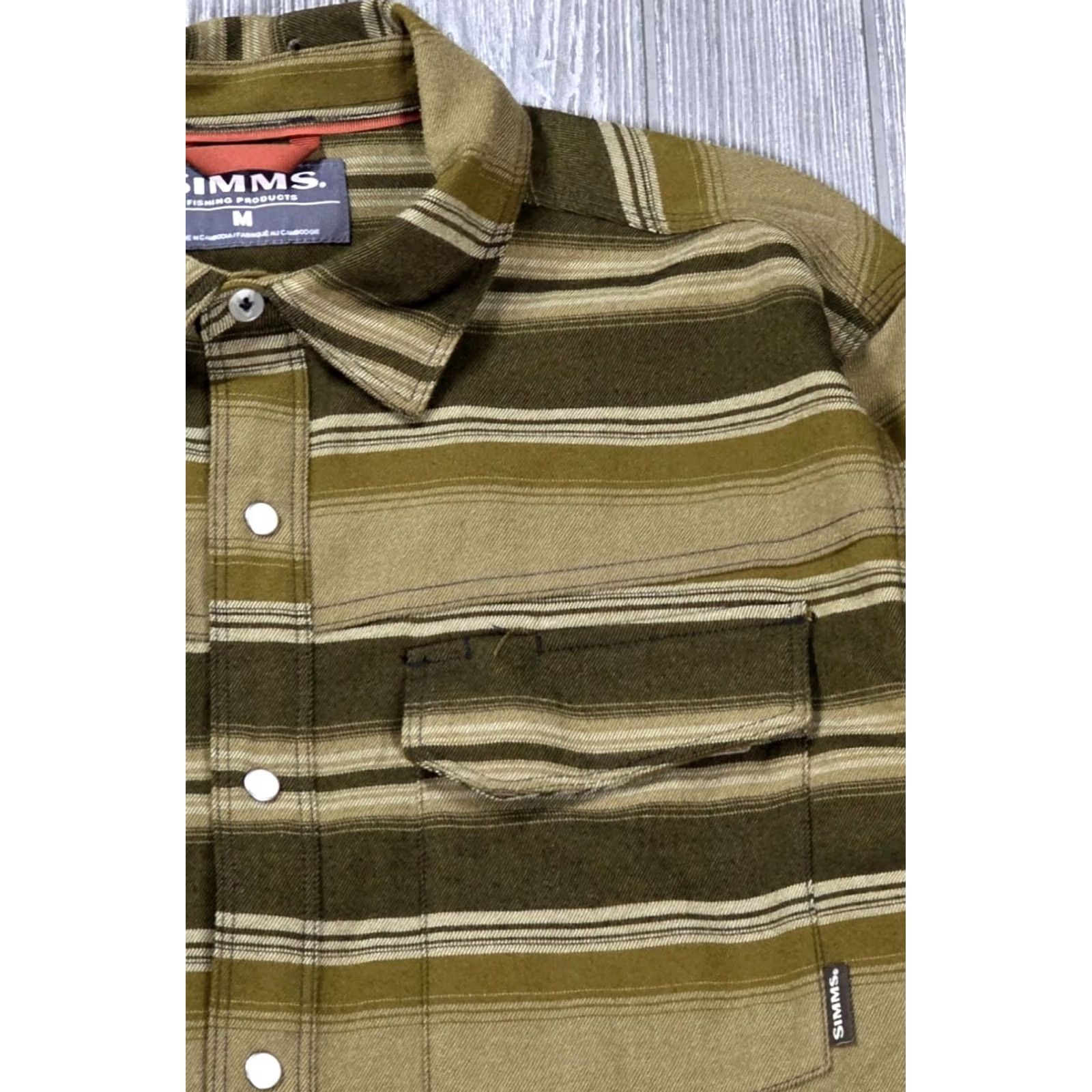 Vintage Simms Gallatin Flannel Shirt Mens M Brown Stripe Pearl Snap Western Fishing Soft Size US M / EU 48-50 / 2 - 3 Thumbnail