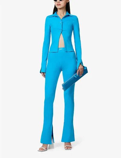 Off-White o1y1225 Solid Color Shirt in Azure Size S / US 4 / IT 40 - 5 Thumbnail
